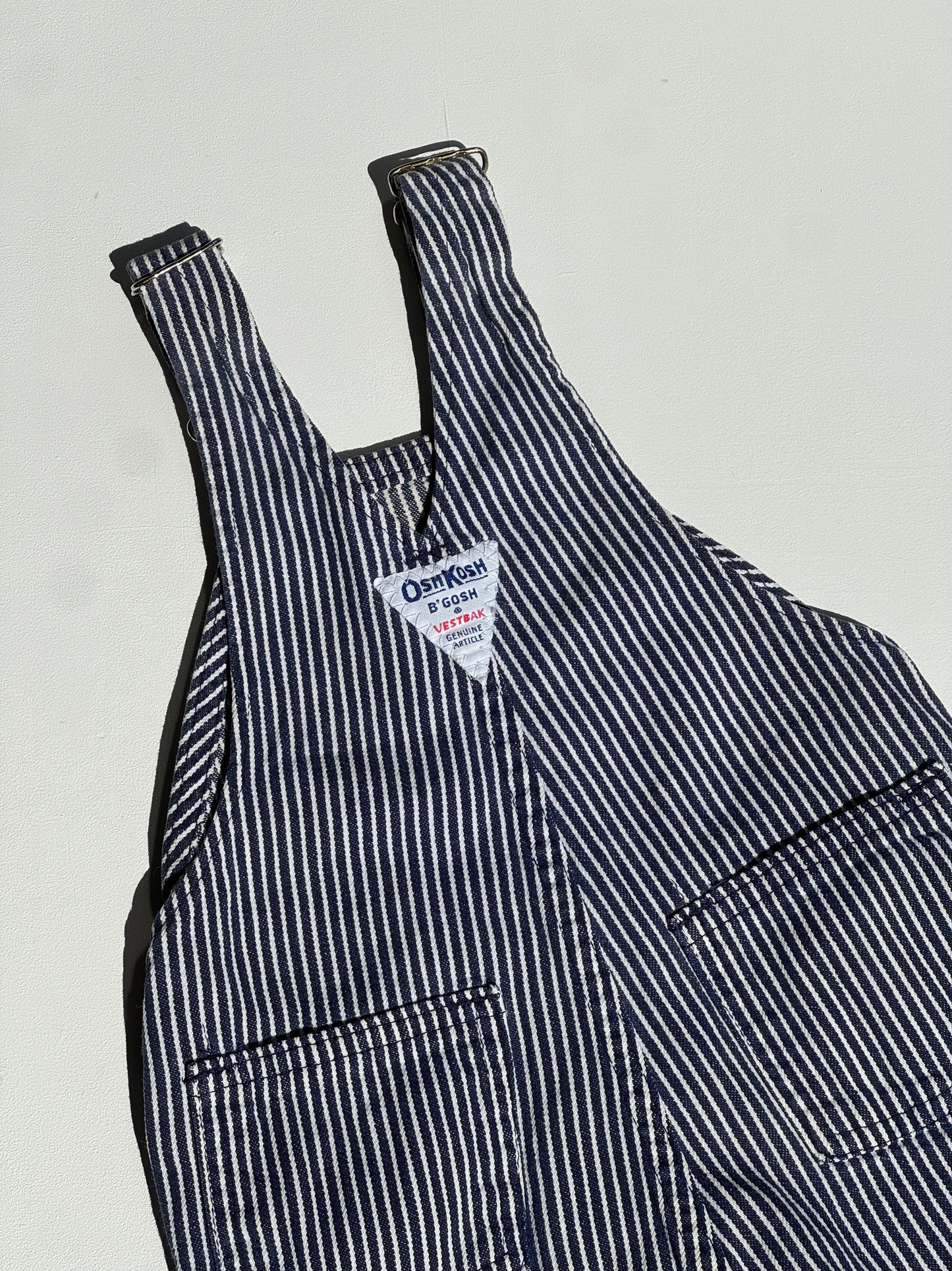 navy striped Oshkosh overalls - 6m