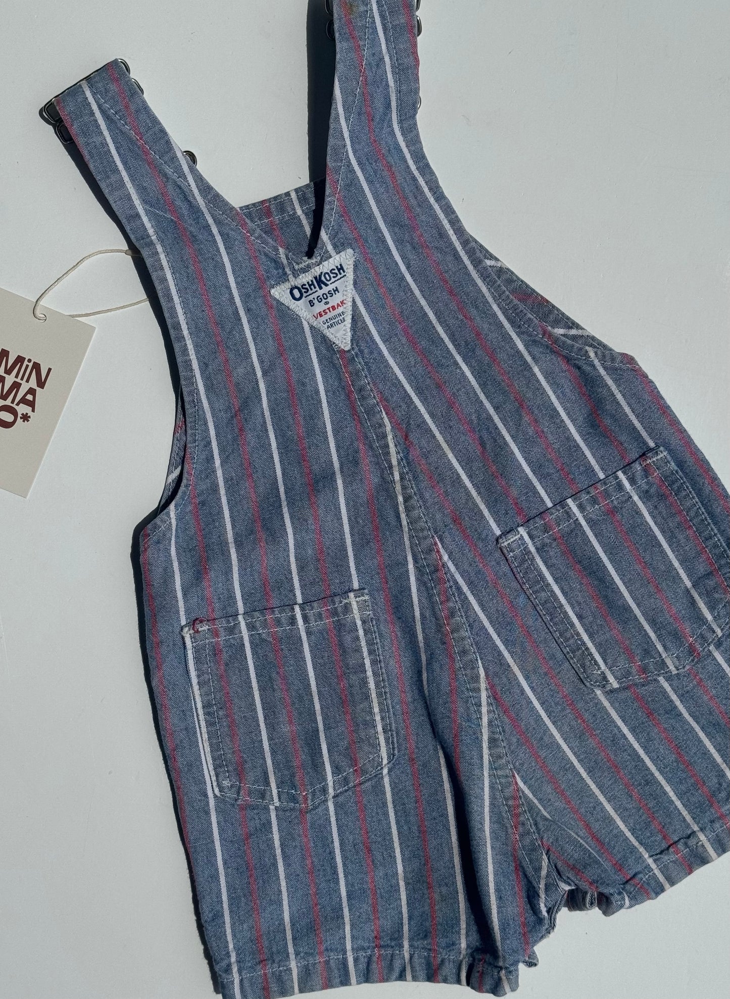 striped Oshkosh shortalls - 12m