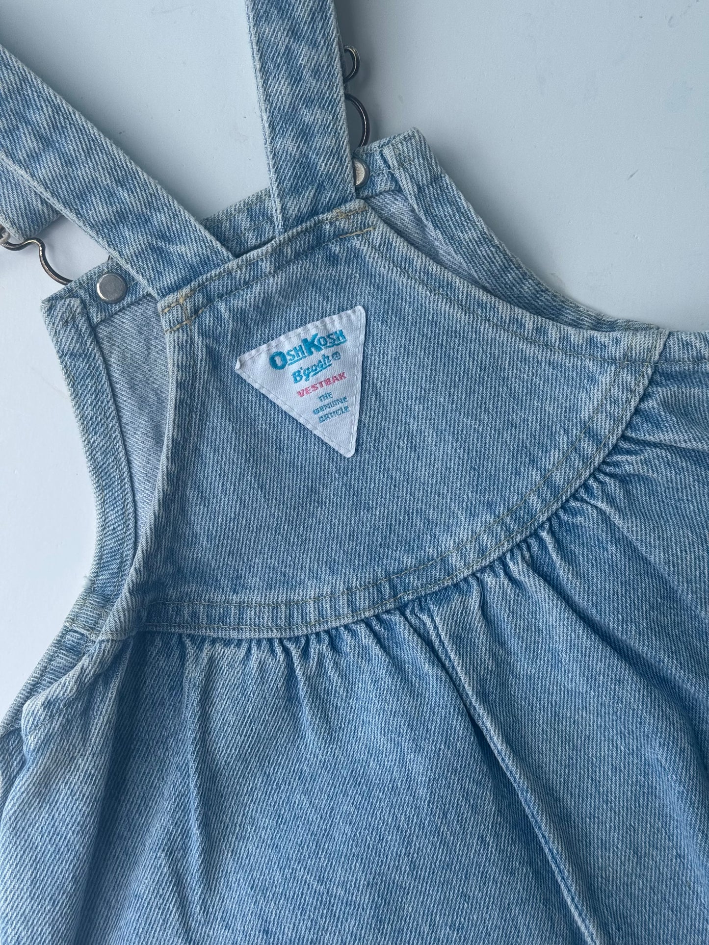 light denim Oshkosh shortalls - 2Y/3Y