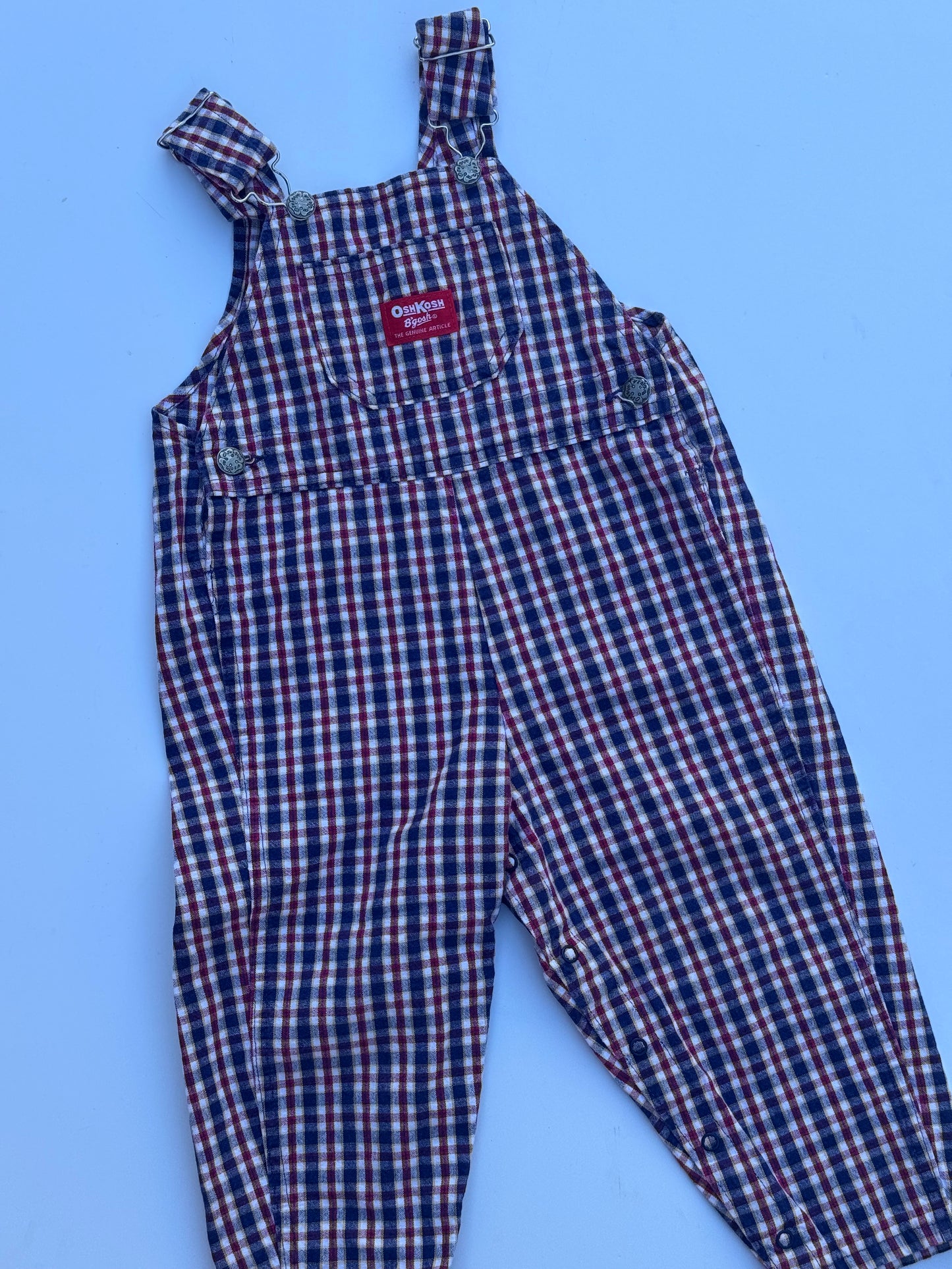 red check Oshkosh Overalls - 2/3Y