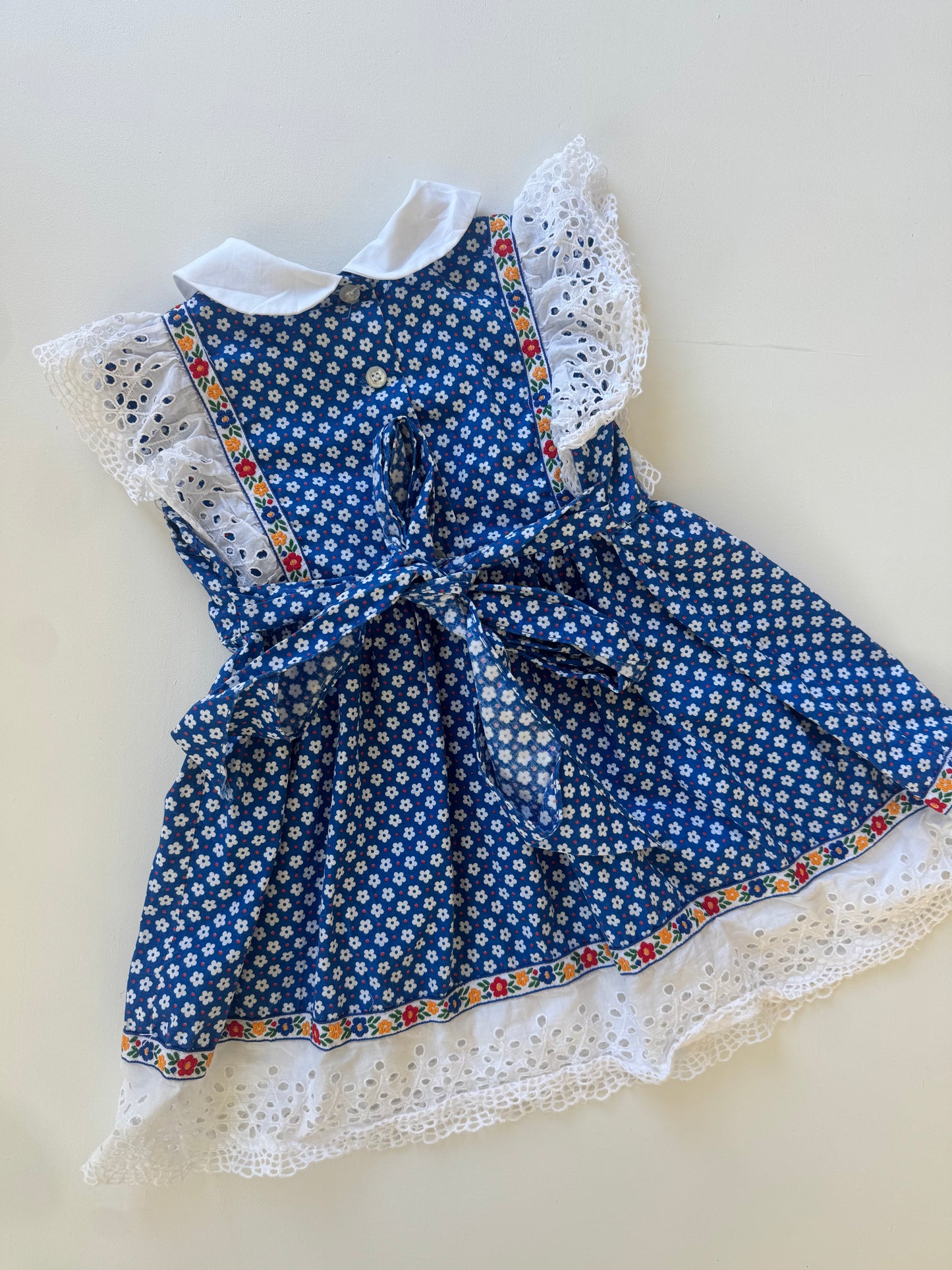 Vintage floral smock dress - 2-4Y
