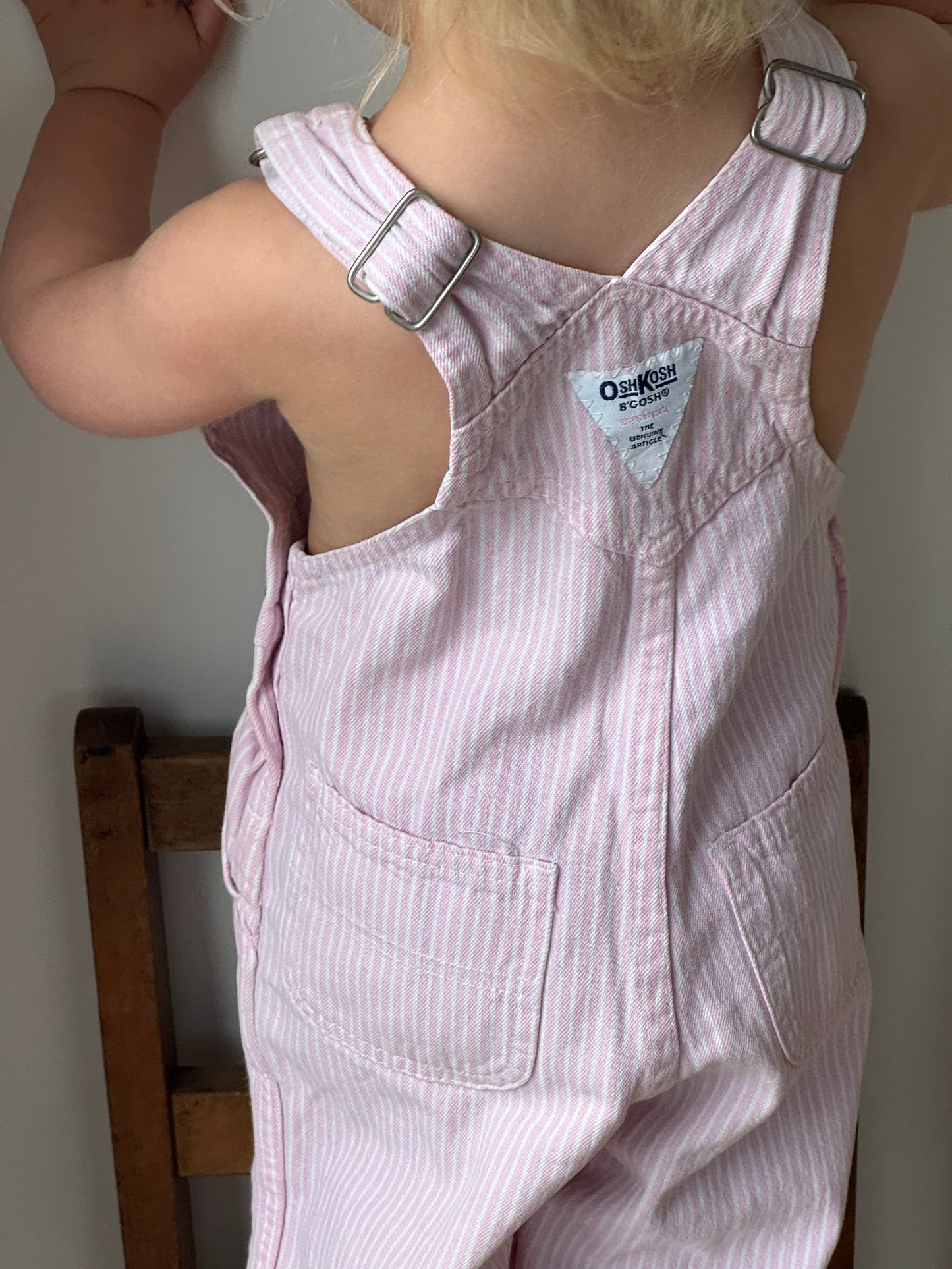 pink stripe Oshkosh overalls - 2/3Y