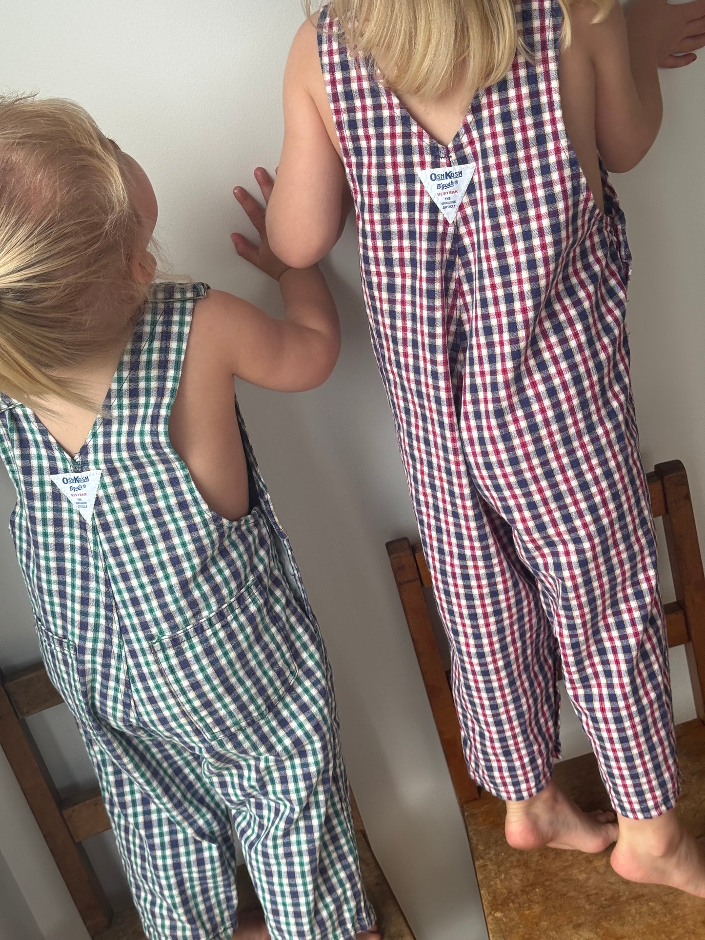 red check Oshkosh Overalls - 2/3Y