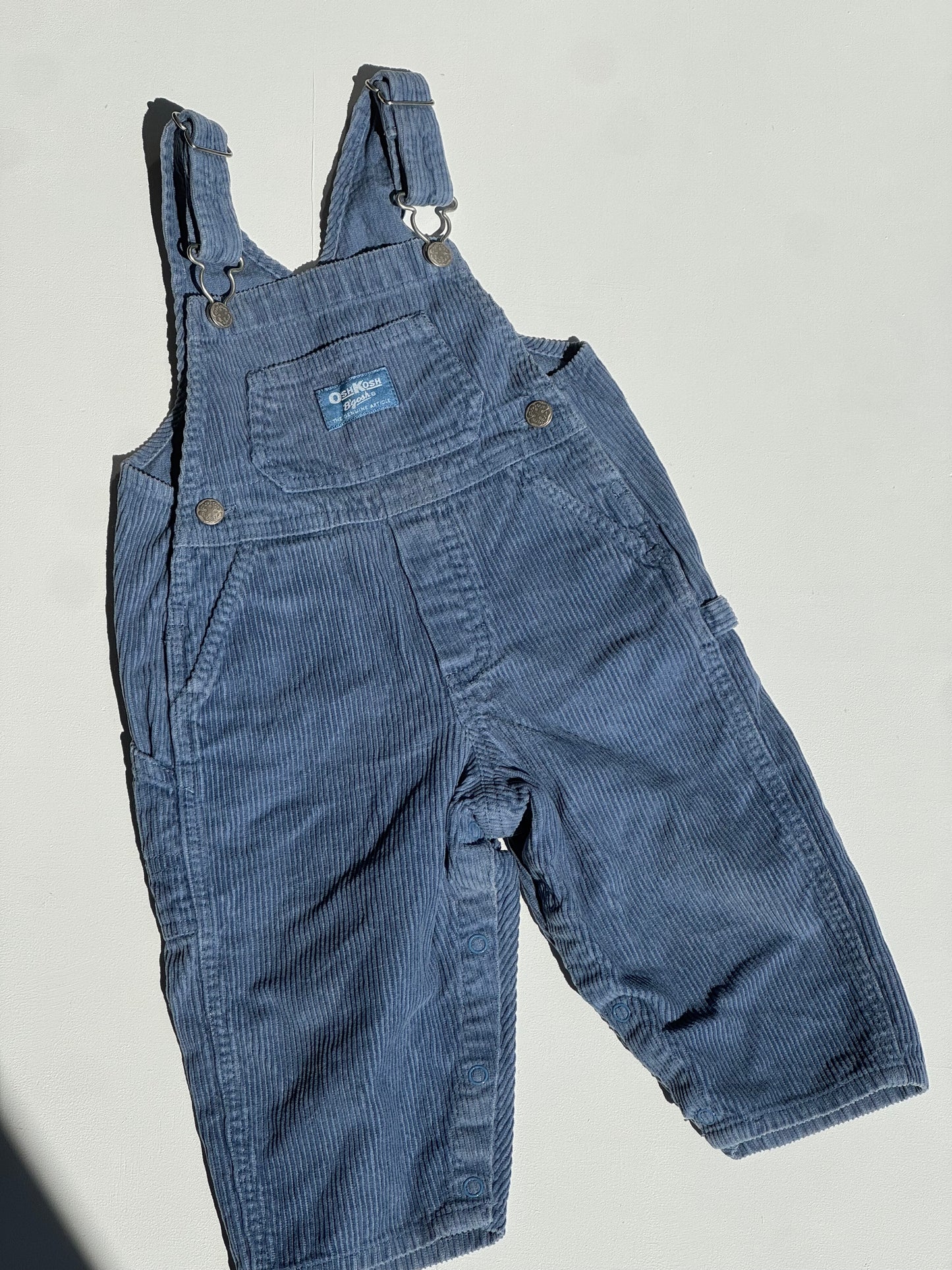 Grey Blue corduroy Oshkosh overalls- 12m