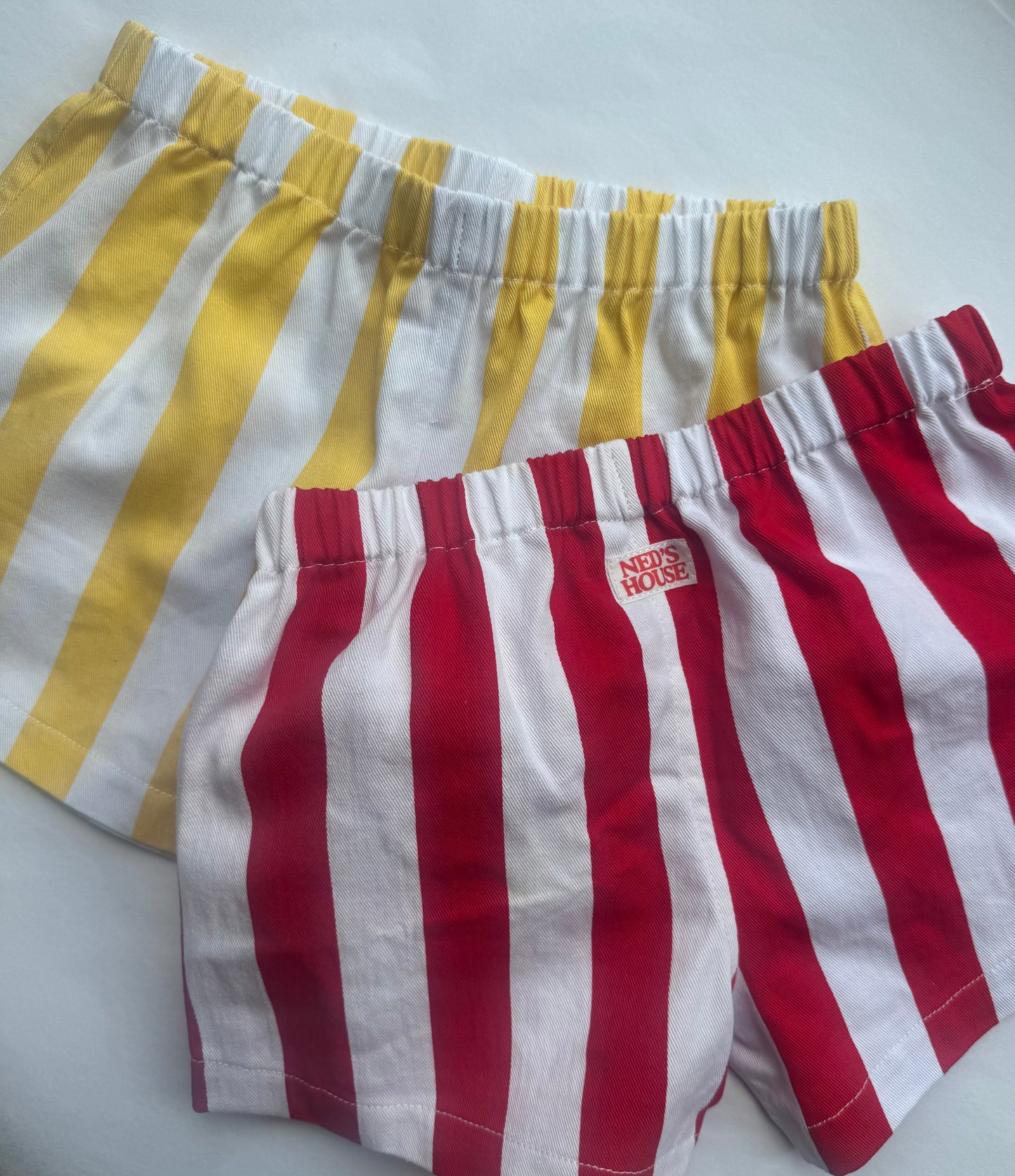 Ned's House stripe cotton shorts - Red