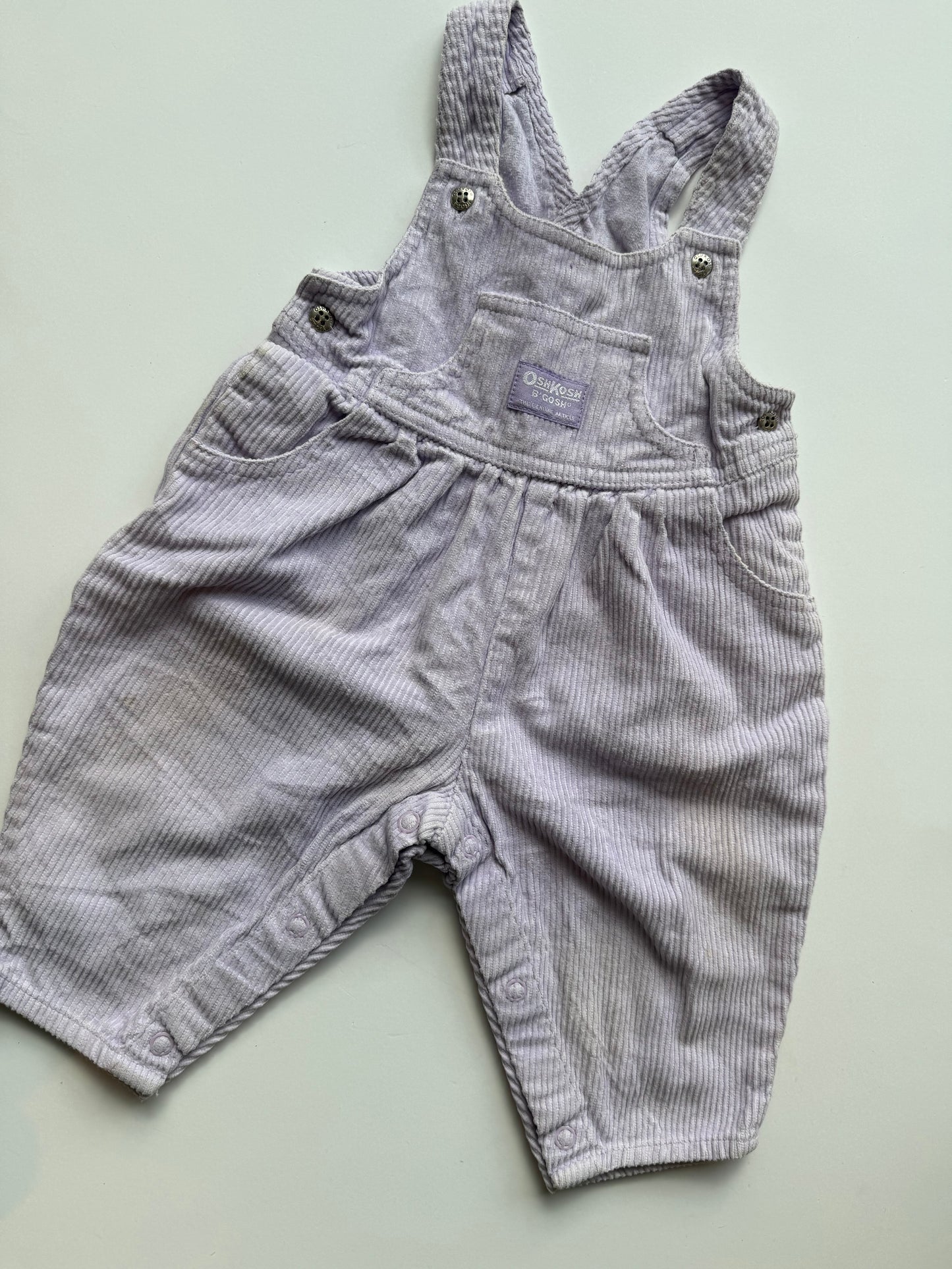 Light purple corduroy Oshkosh overalls - 6/9M