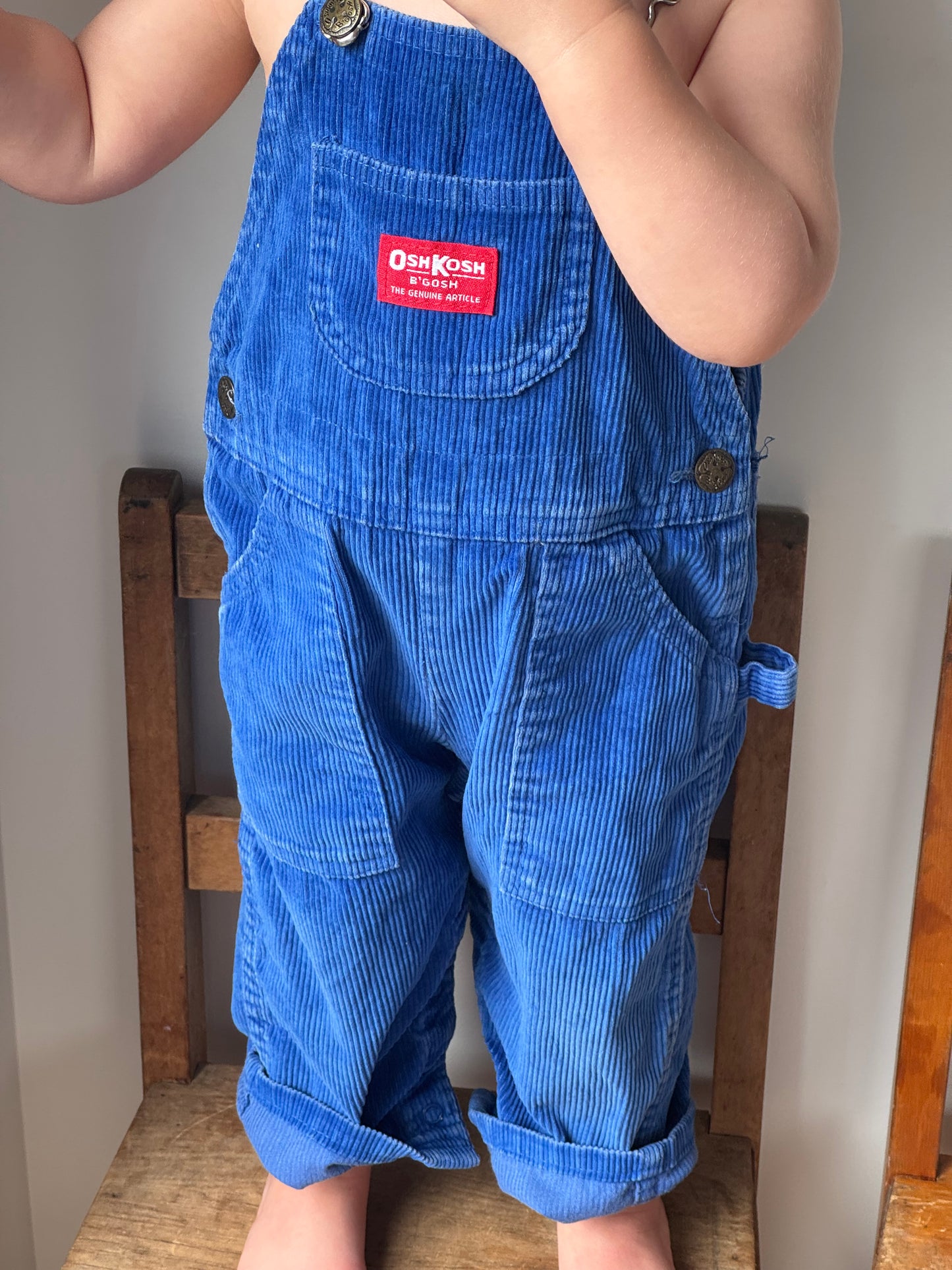 blue corduroy Oshkosh overalls - 2Y