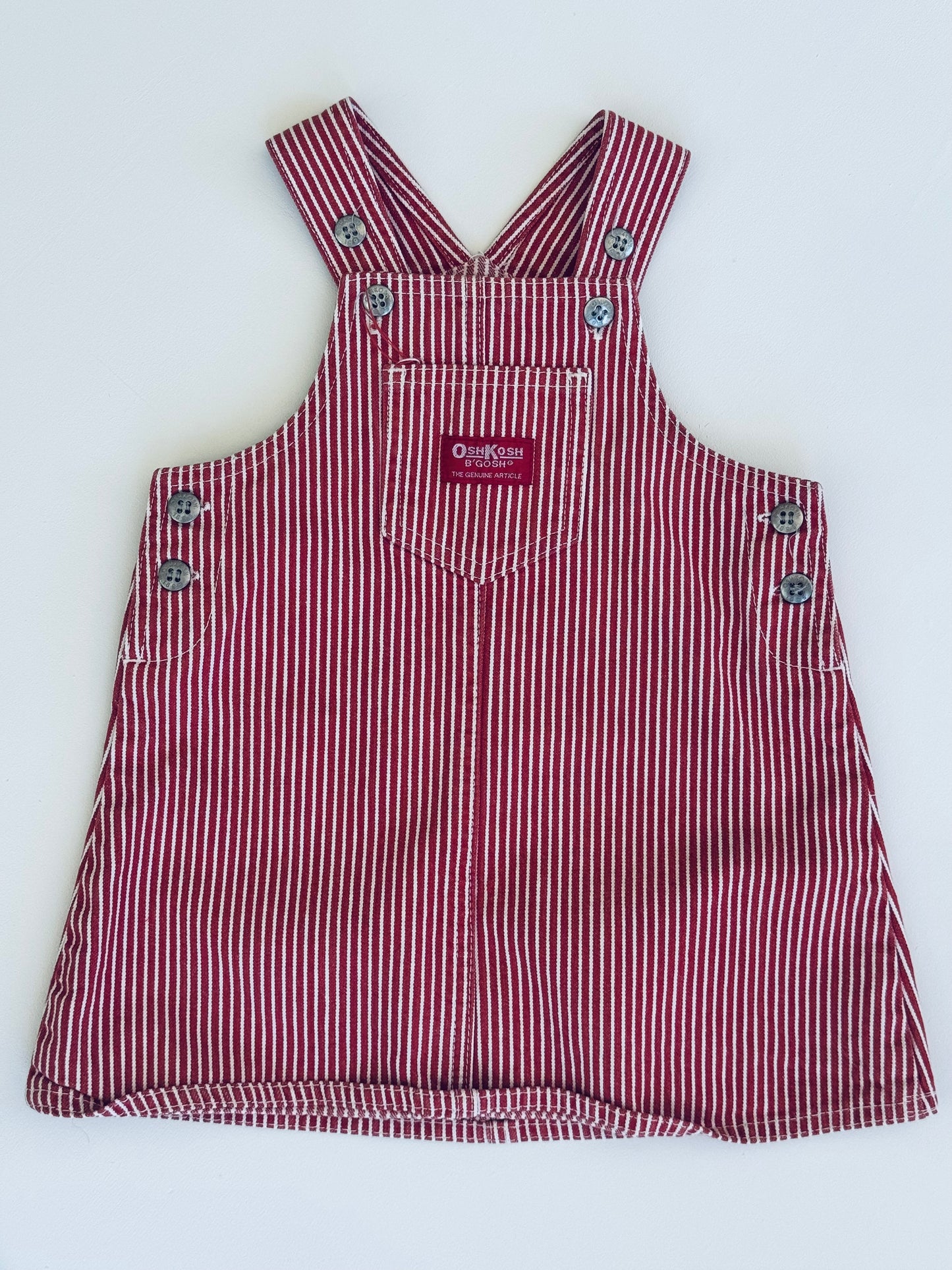 red hickory stripe Oshkosh dress - 1Y