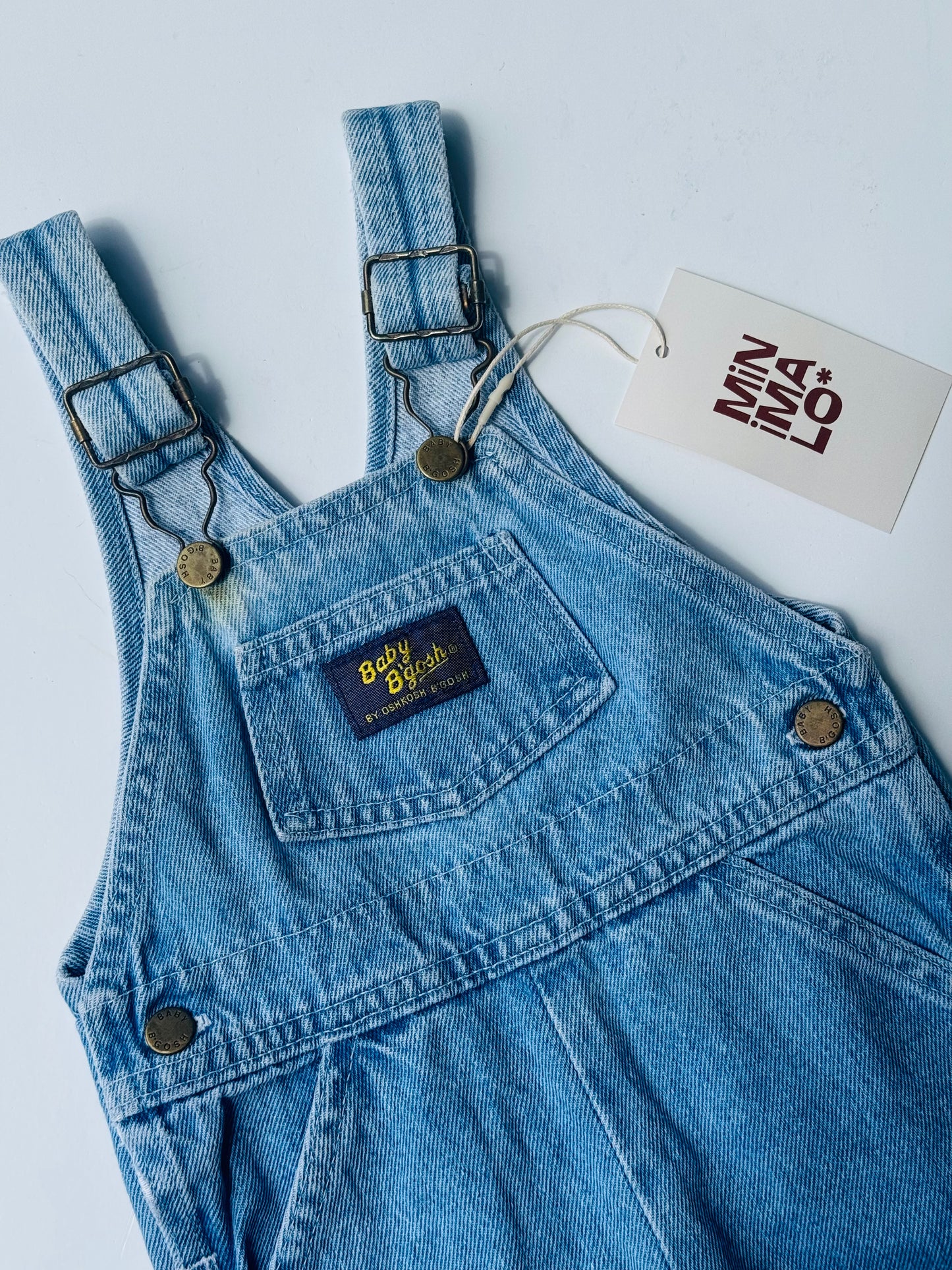 light denim Oshkosh overalls - 3/6m