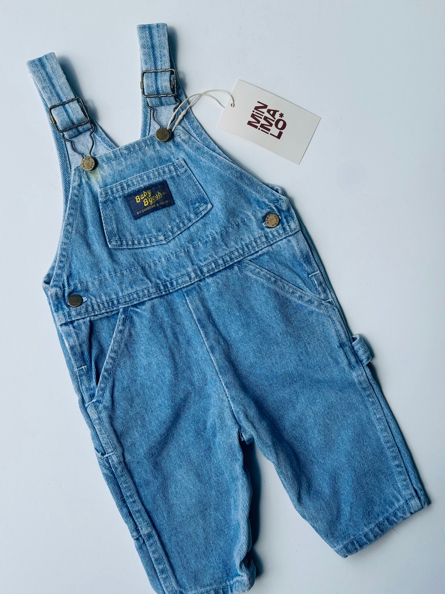 light denim Oshkosh overalls - 3/6m