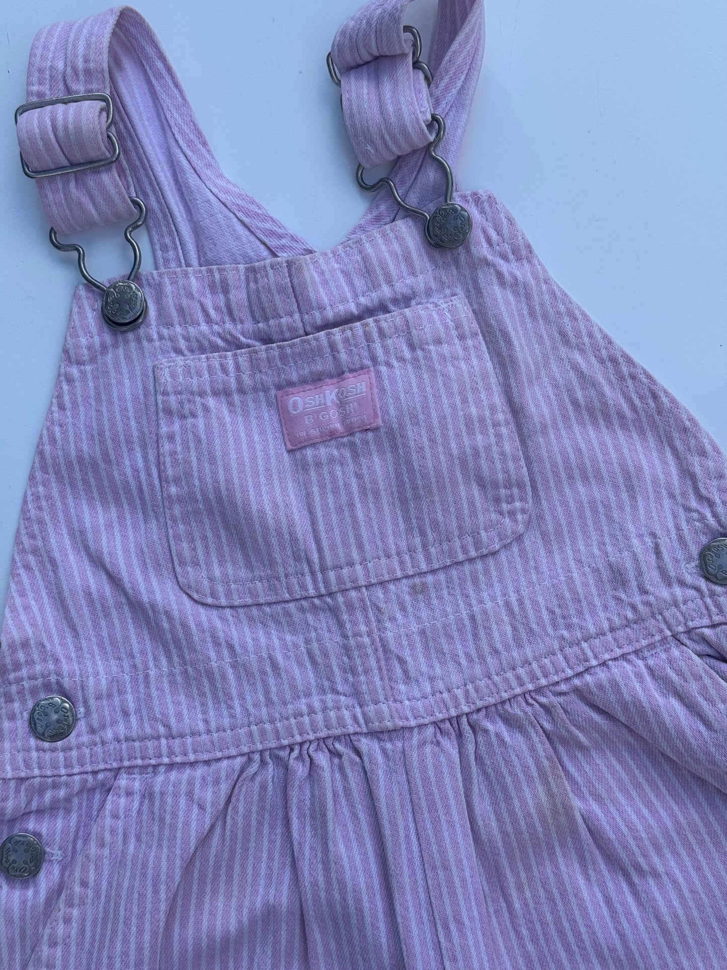 pink stripe Oshkosh overalls - 2/3Y