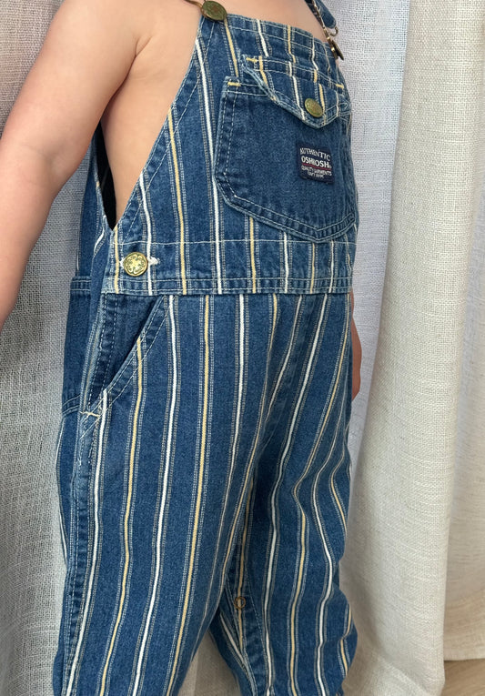 denim stripe Oshkosh overalls - 2Y