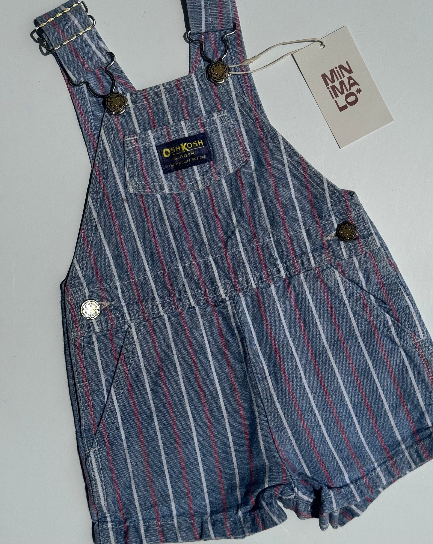 striped Oshkosh shortalls - 12m