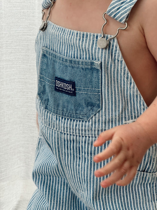 denim stripe Oshkosh overalls - 2 - 4Y