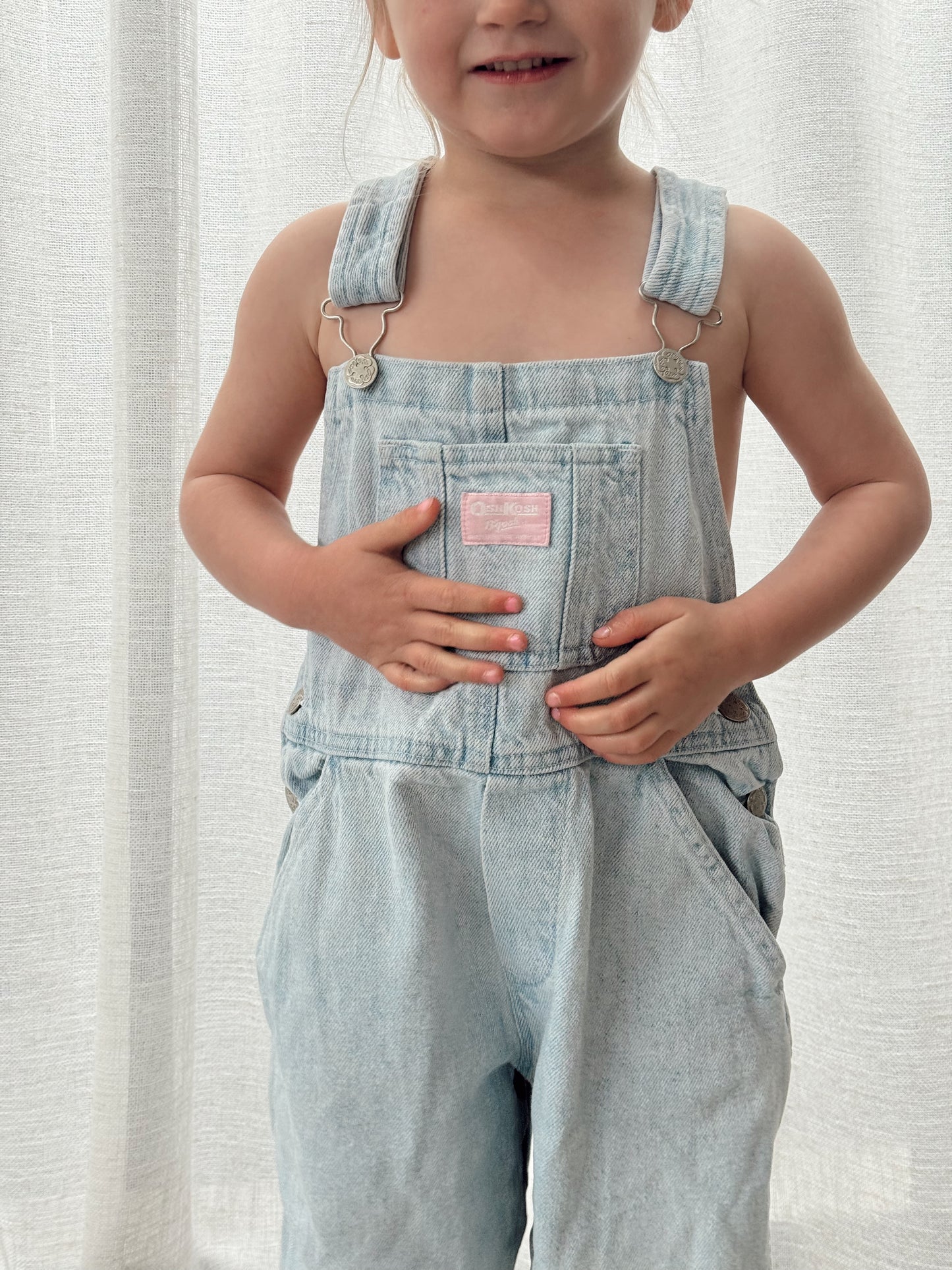 light denim Oshkosh shortalls 4-7Y