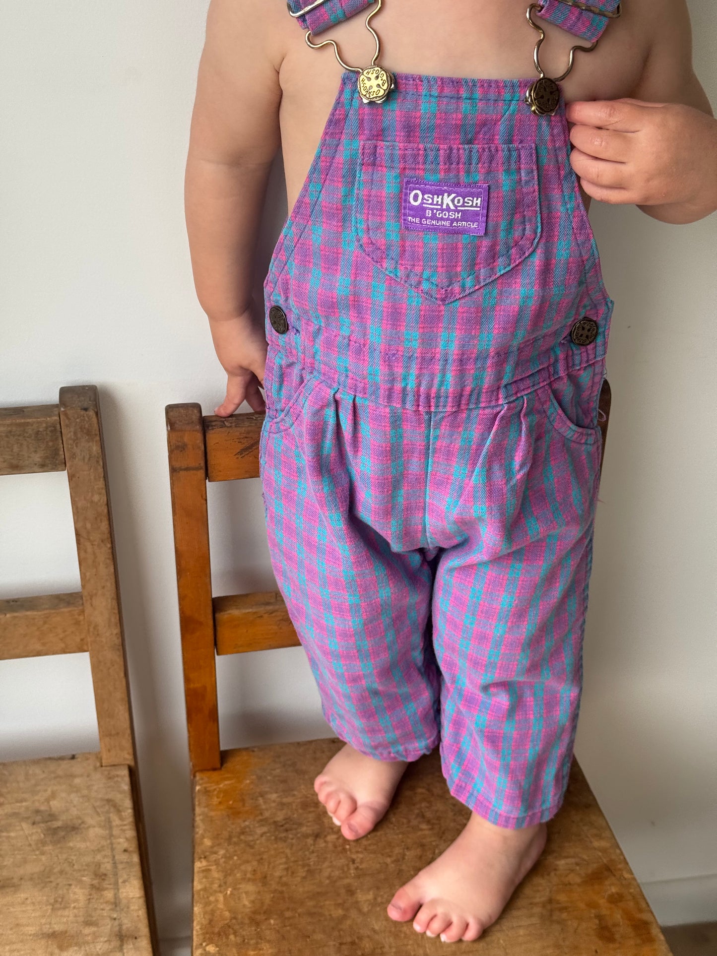 check Oshkosh overalls - 12m/18m