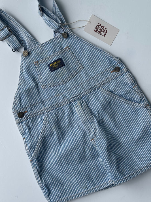 hickory stripe Oshkosh shortalls - 3Y