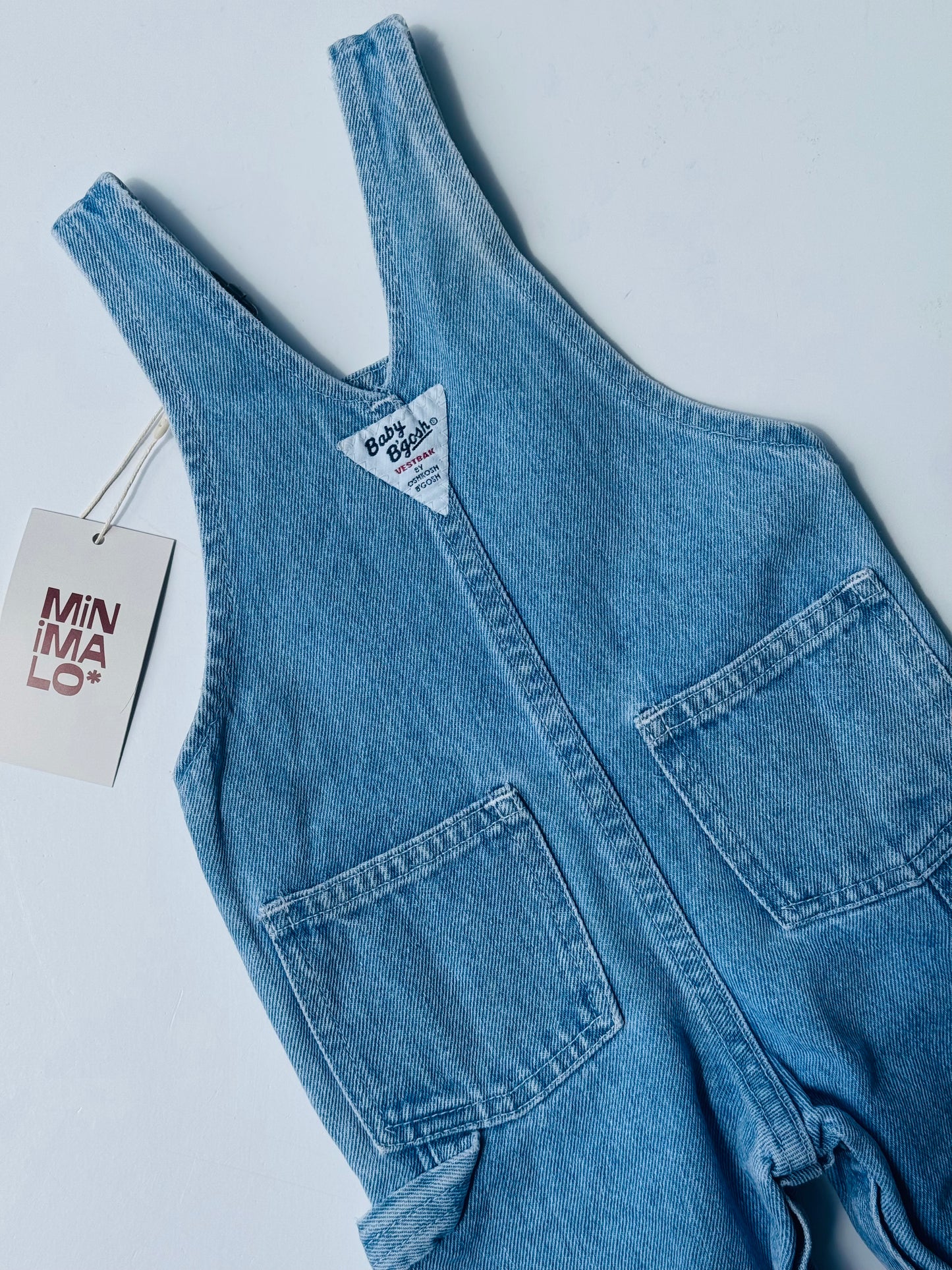 light denim Oshkosh overalls - 3/6m