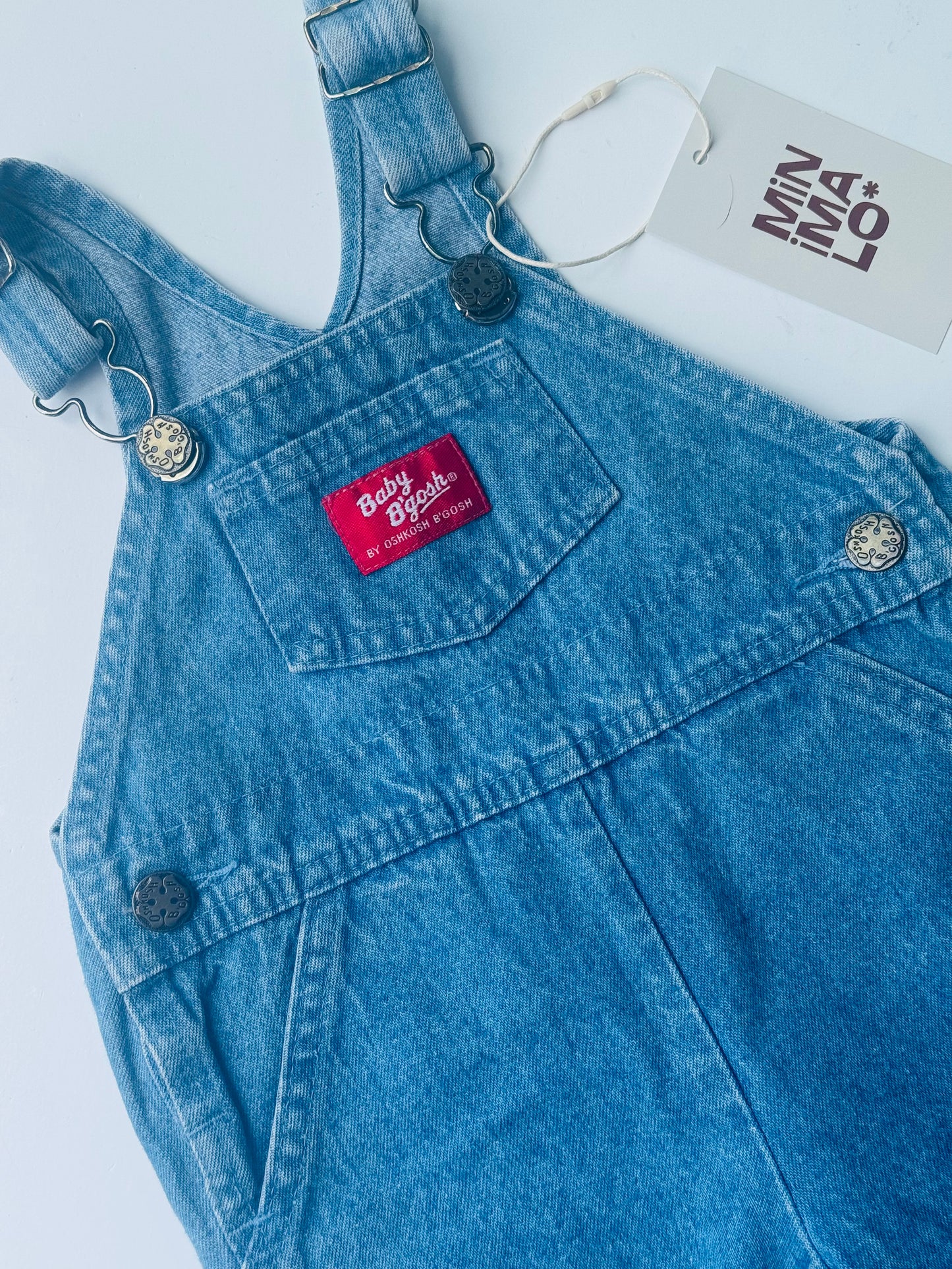 light denim Oshkosh overalls - 6/12m