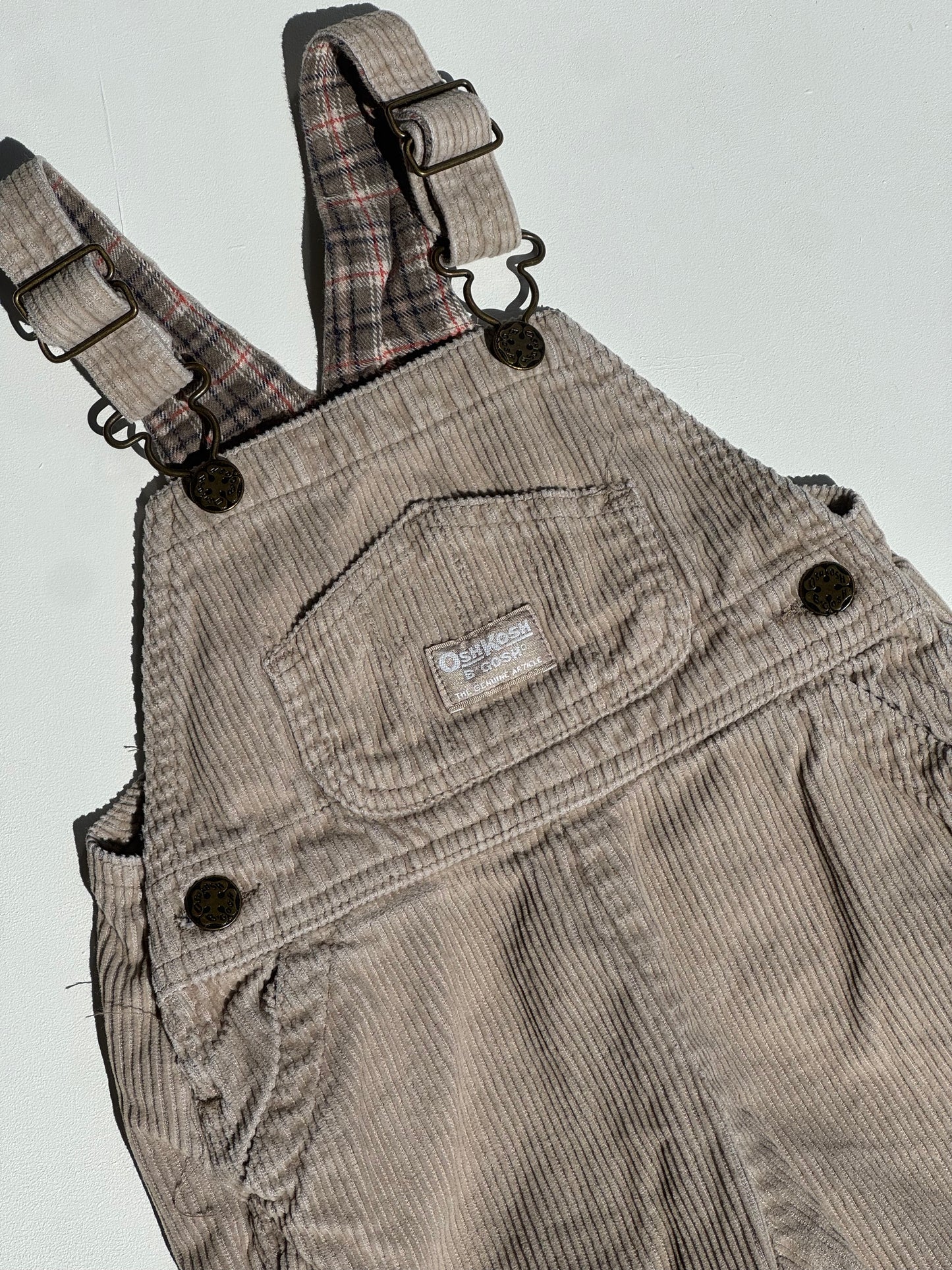 Beige corduroy Oshkosh overalls- 12m -2years