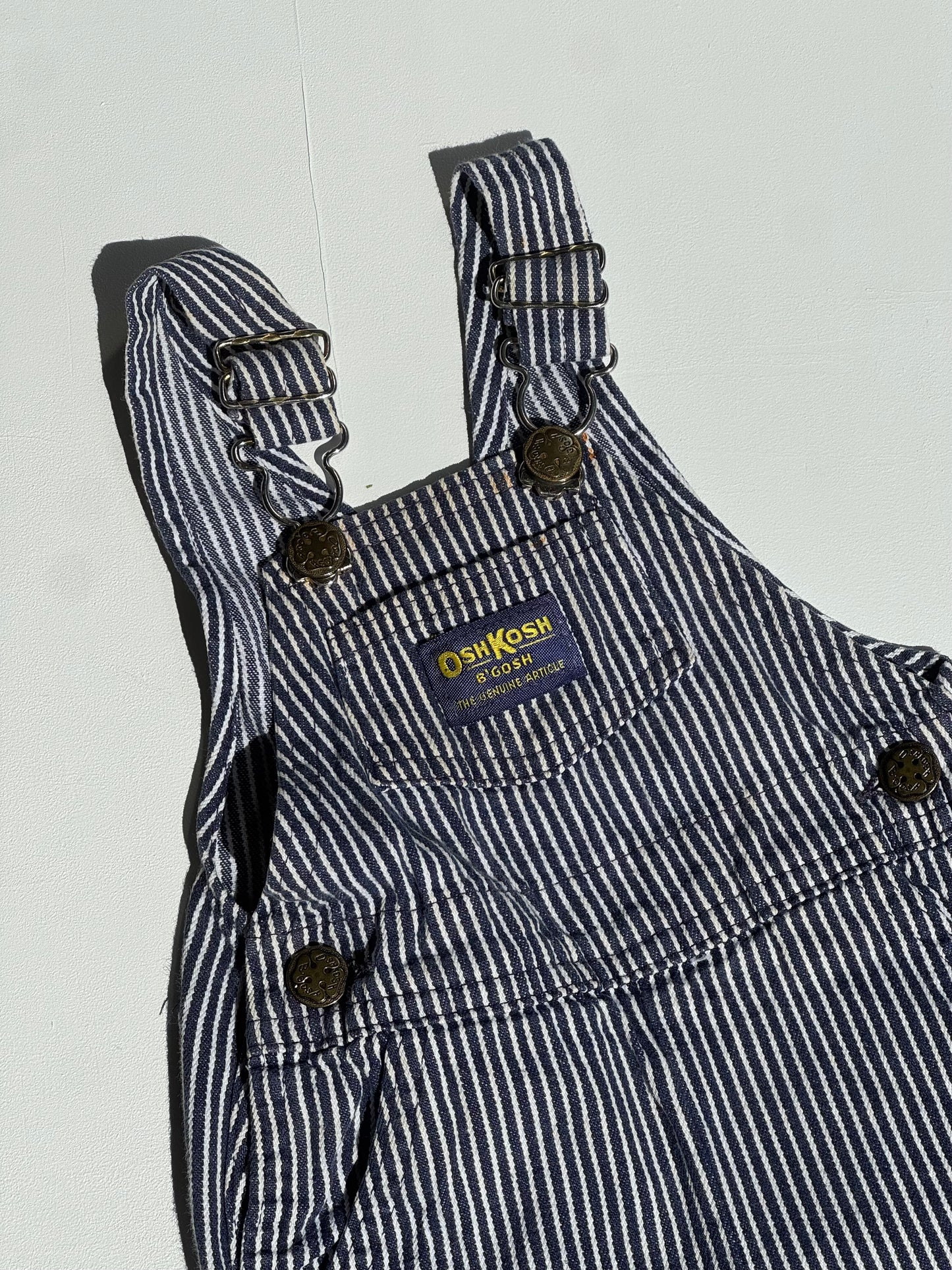 navy stripe Oshkosh overalls - 3/6m