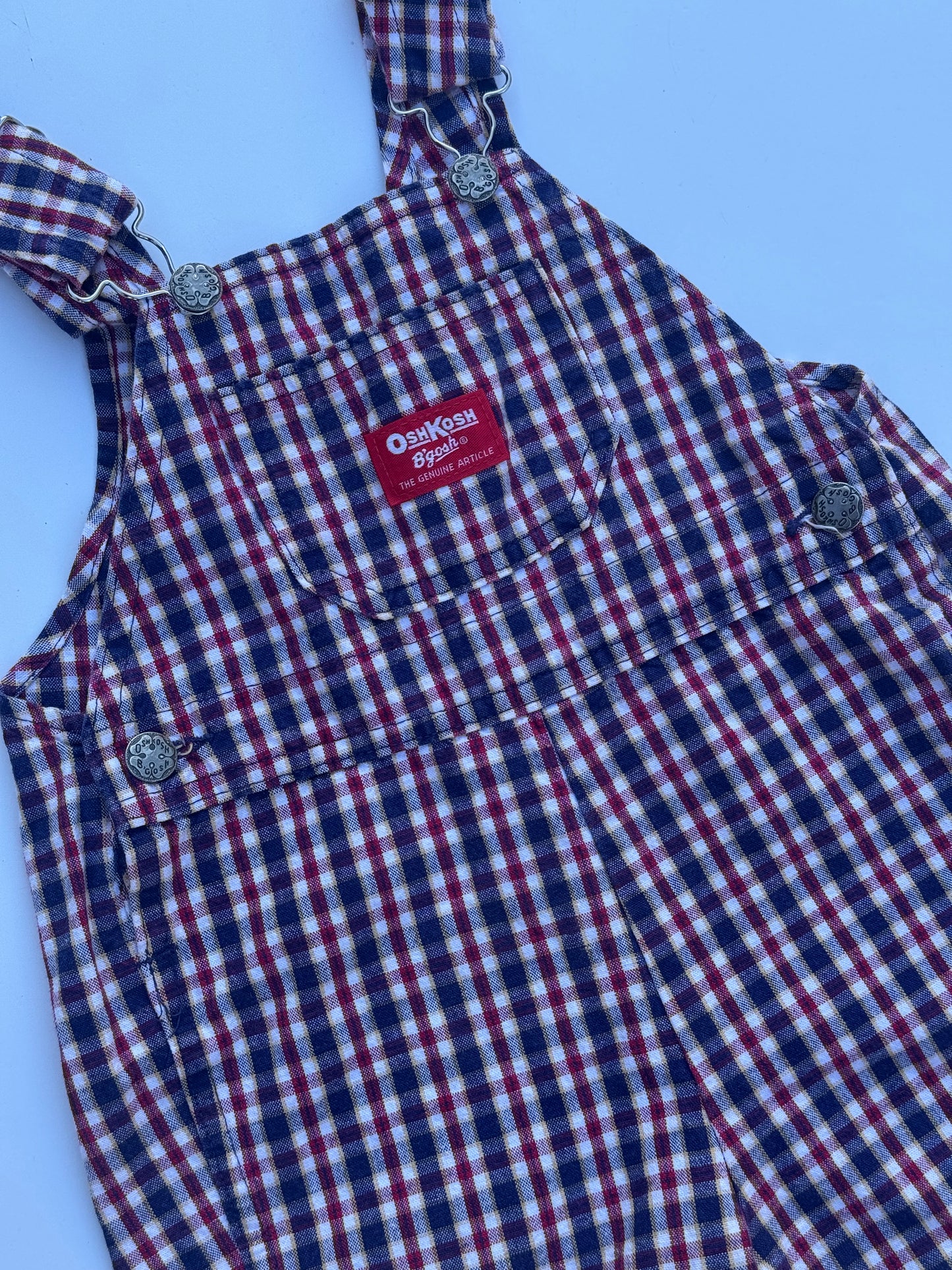 red check Oshkosh Overalls - 2/3Y