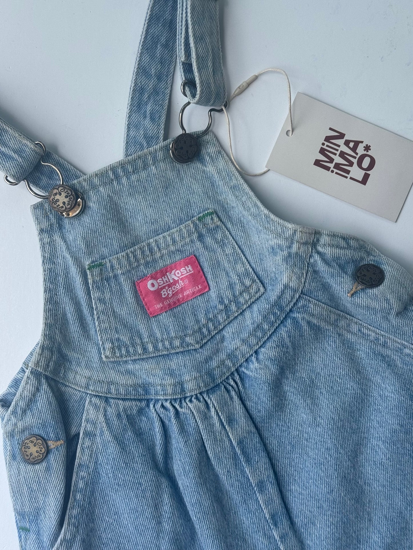 light denim Oshkosh shortalls - 2Y/3Y