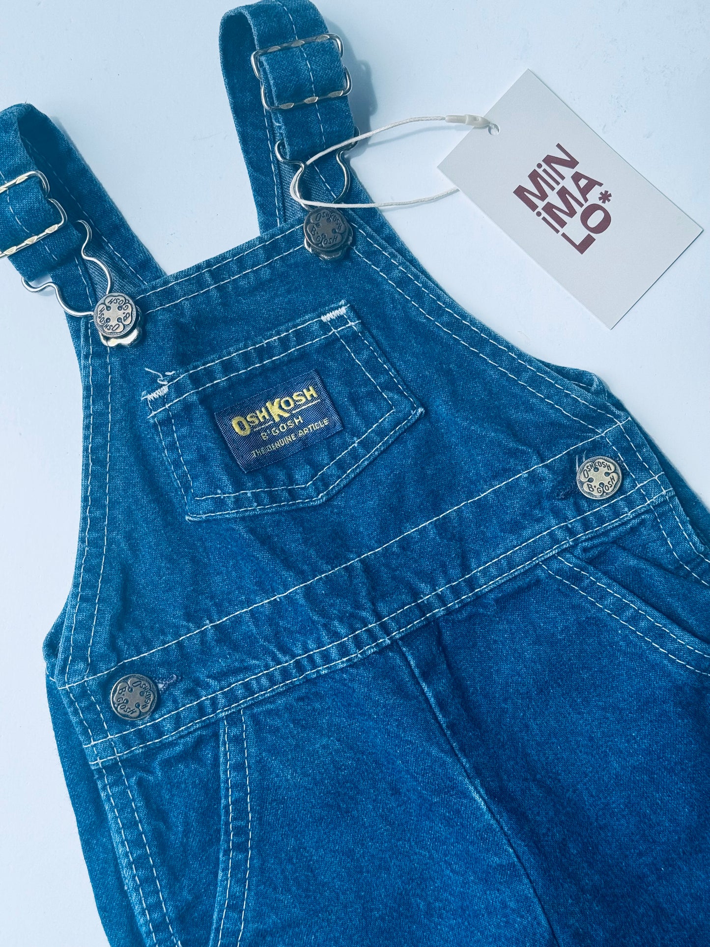 classic dark denim Oshkosh overalls - 3/6m