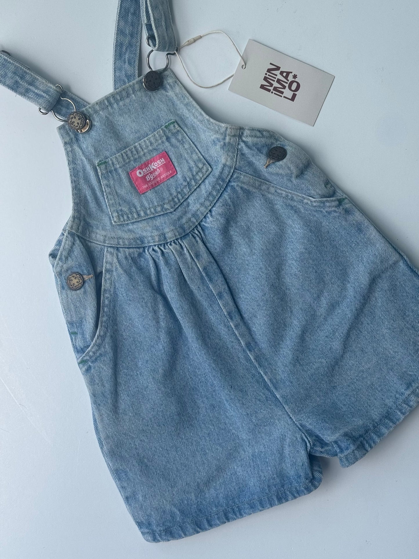 light denim Oshkosh shortalls - 2Y/3Y