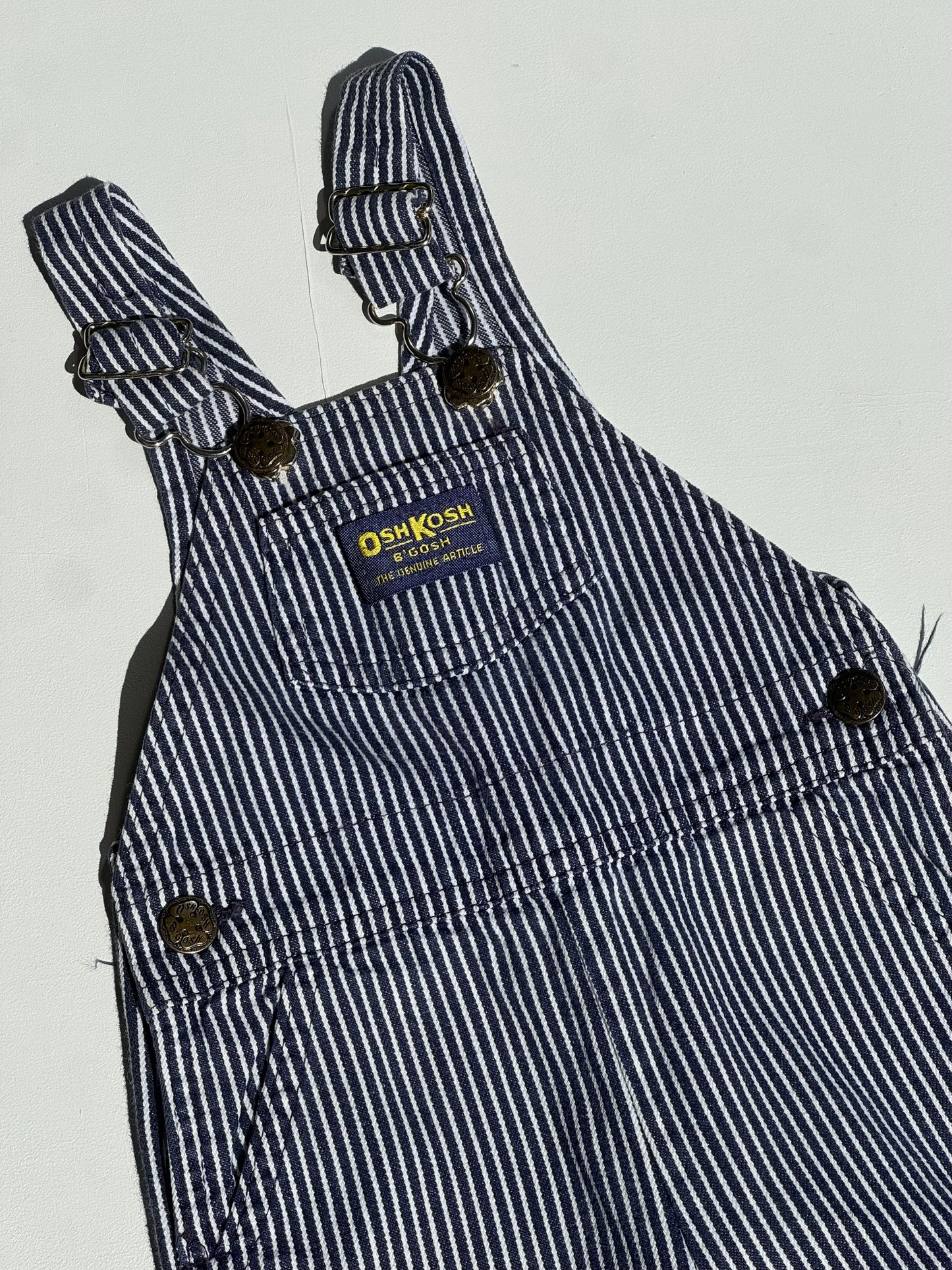 navy striped Oshkosh overalls - 6m - 18m