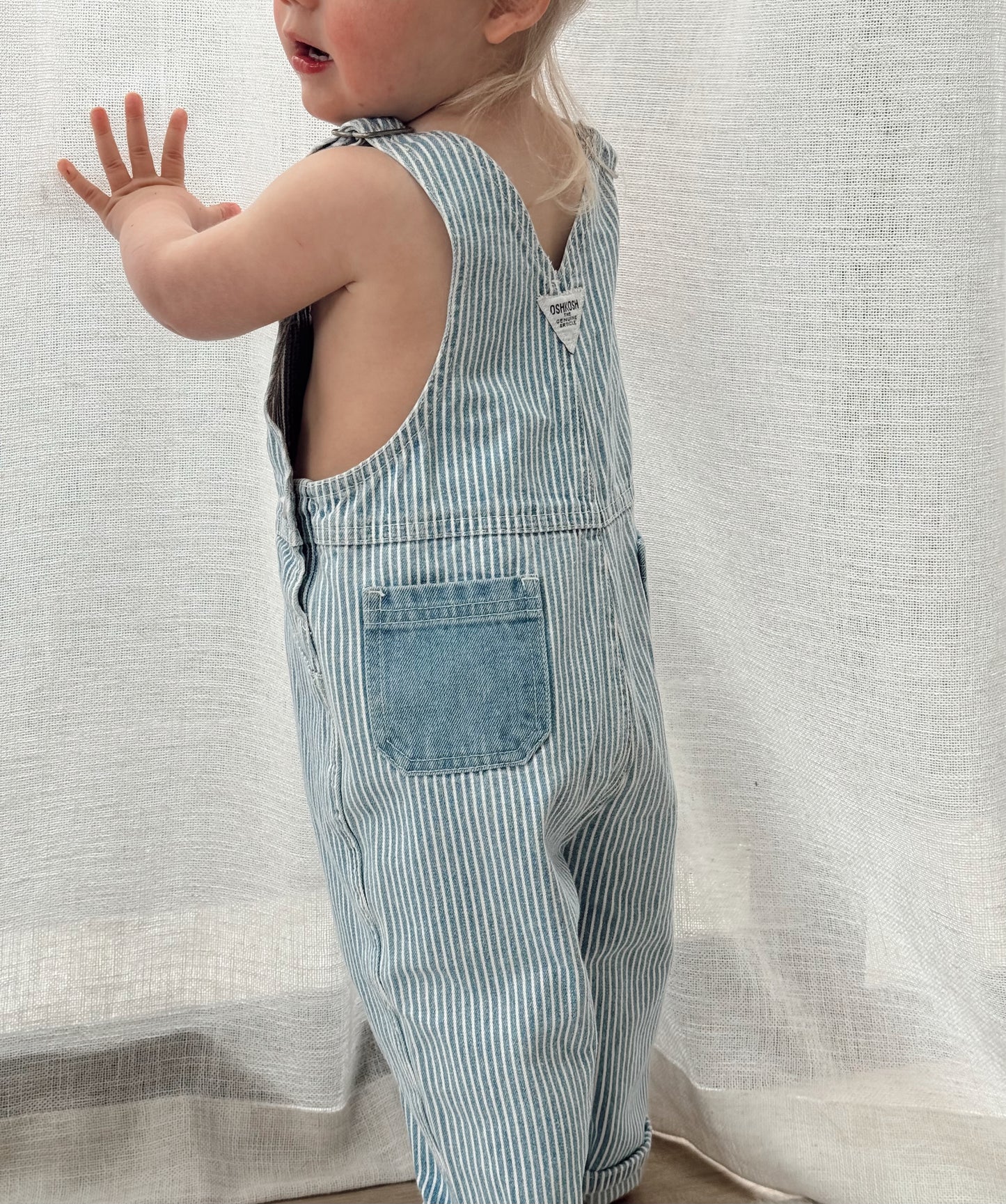 denim stripe Oshkosh overalls - 2 - 4Y