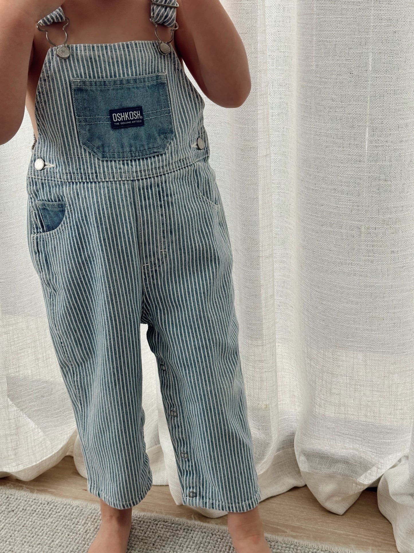 denim stripe Oshkosh overalls - 2 - 4Y