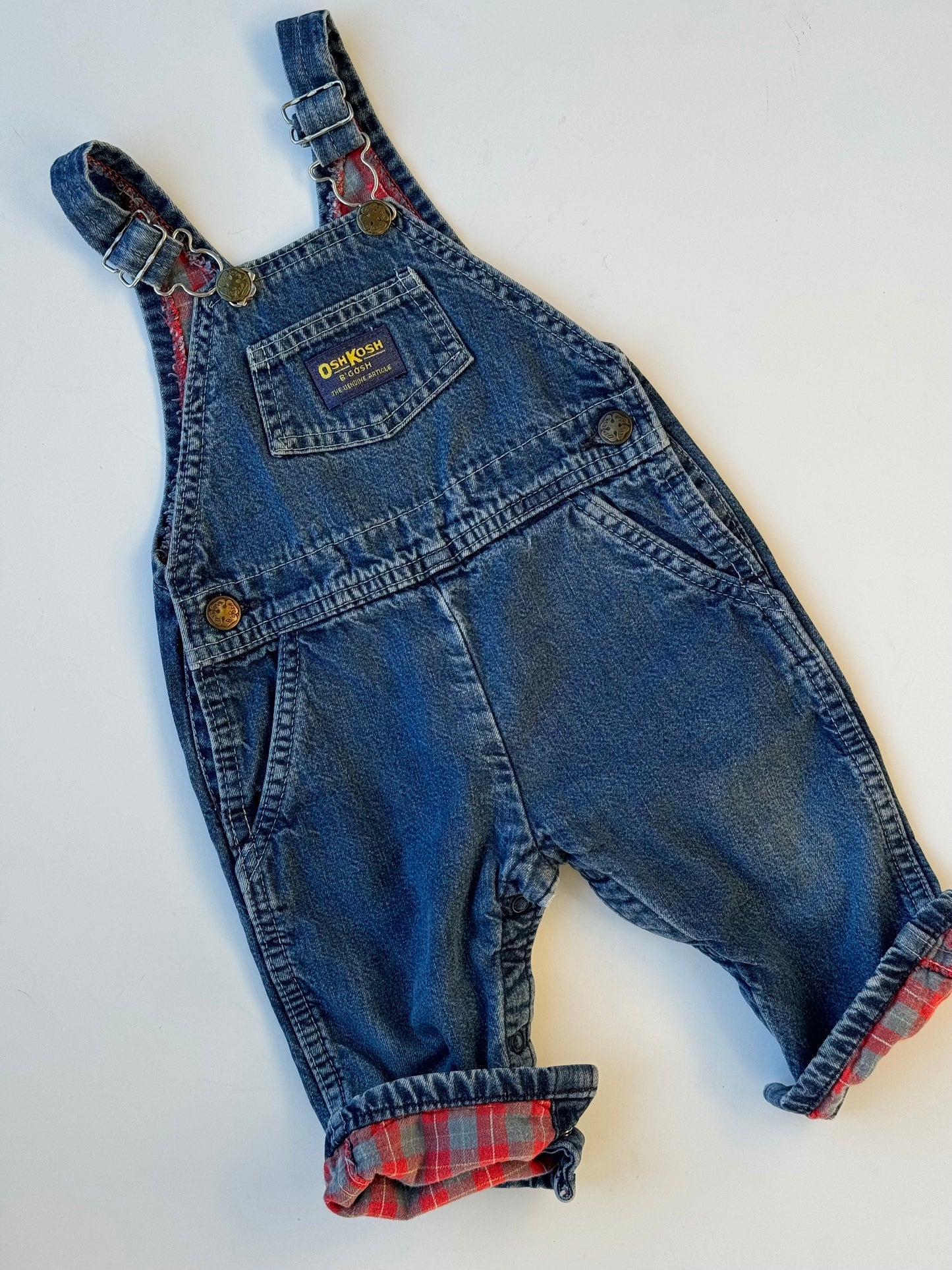 Check lining Oshkosh overalls - 6-18m