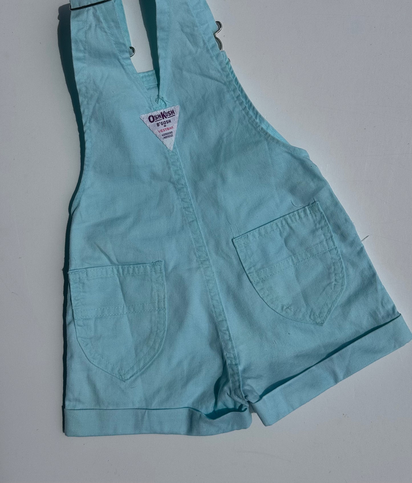 Aqua blue Oshkosh shortalls - 12m/18m