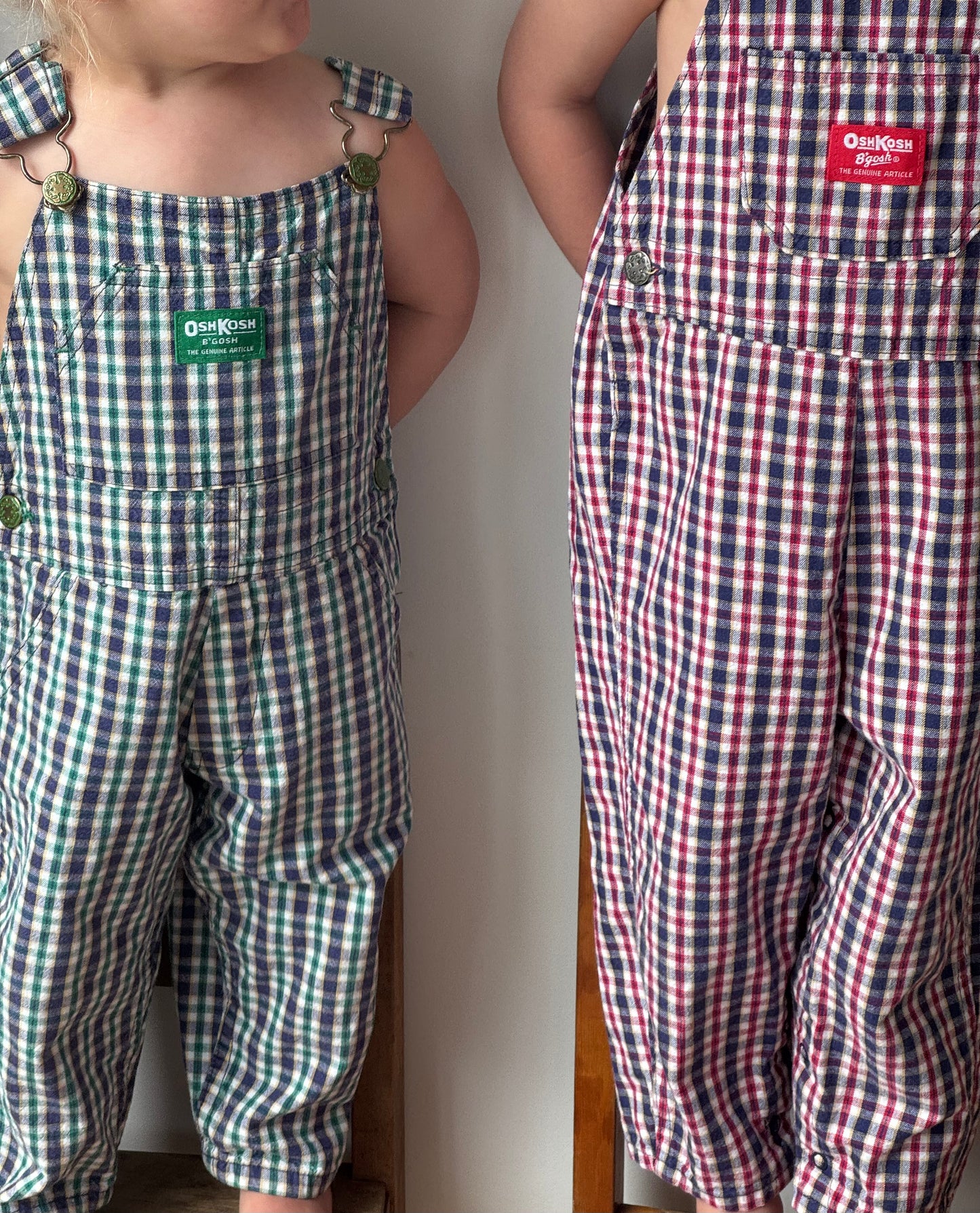 red check Oshkosh Overalls - 2/3Y