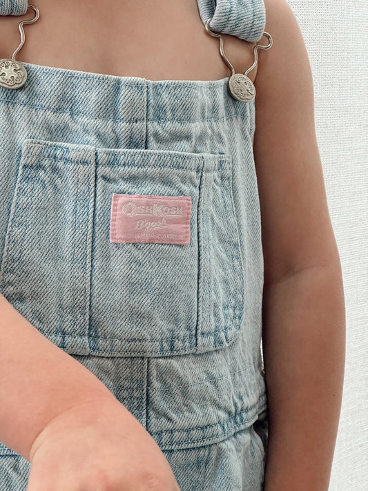 light denim Oshkosh shortalls 4-7Y