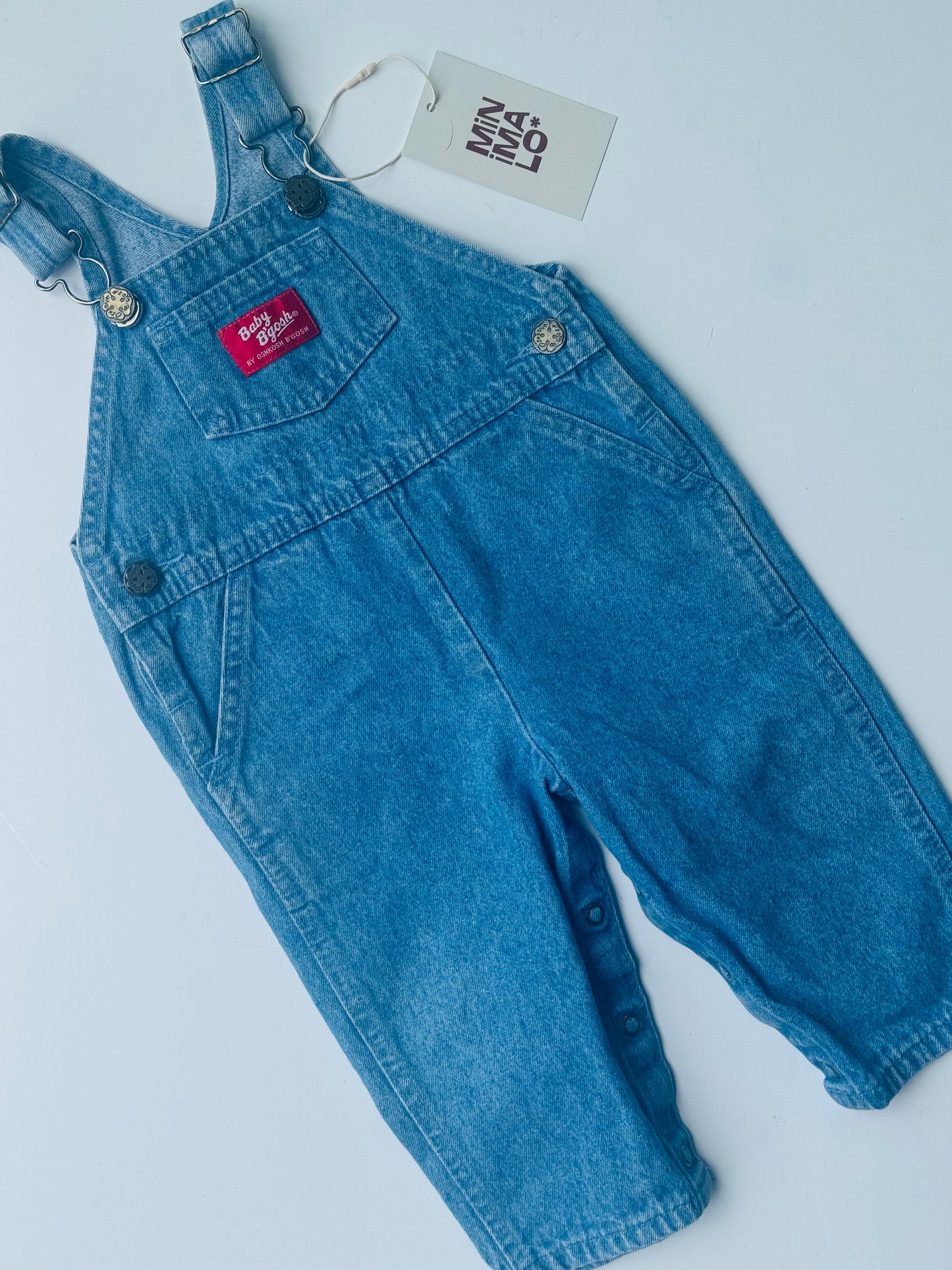 light denim Oshkosh overalls - 6/12m