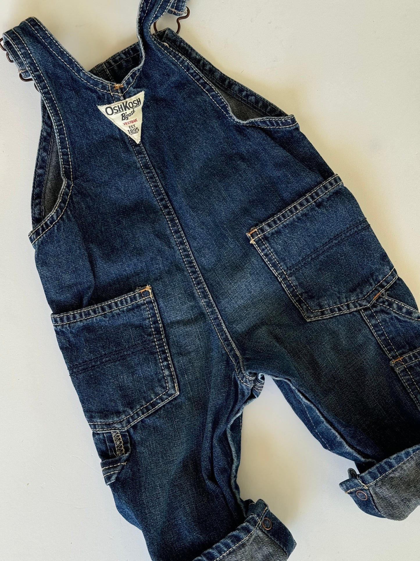 Dark denim overalls 6 - 12M