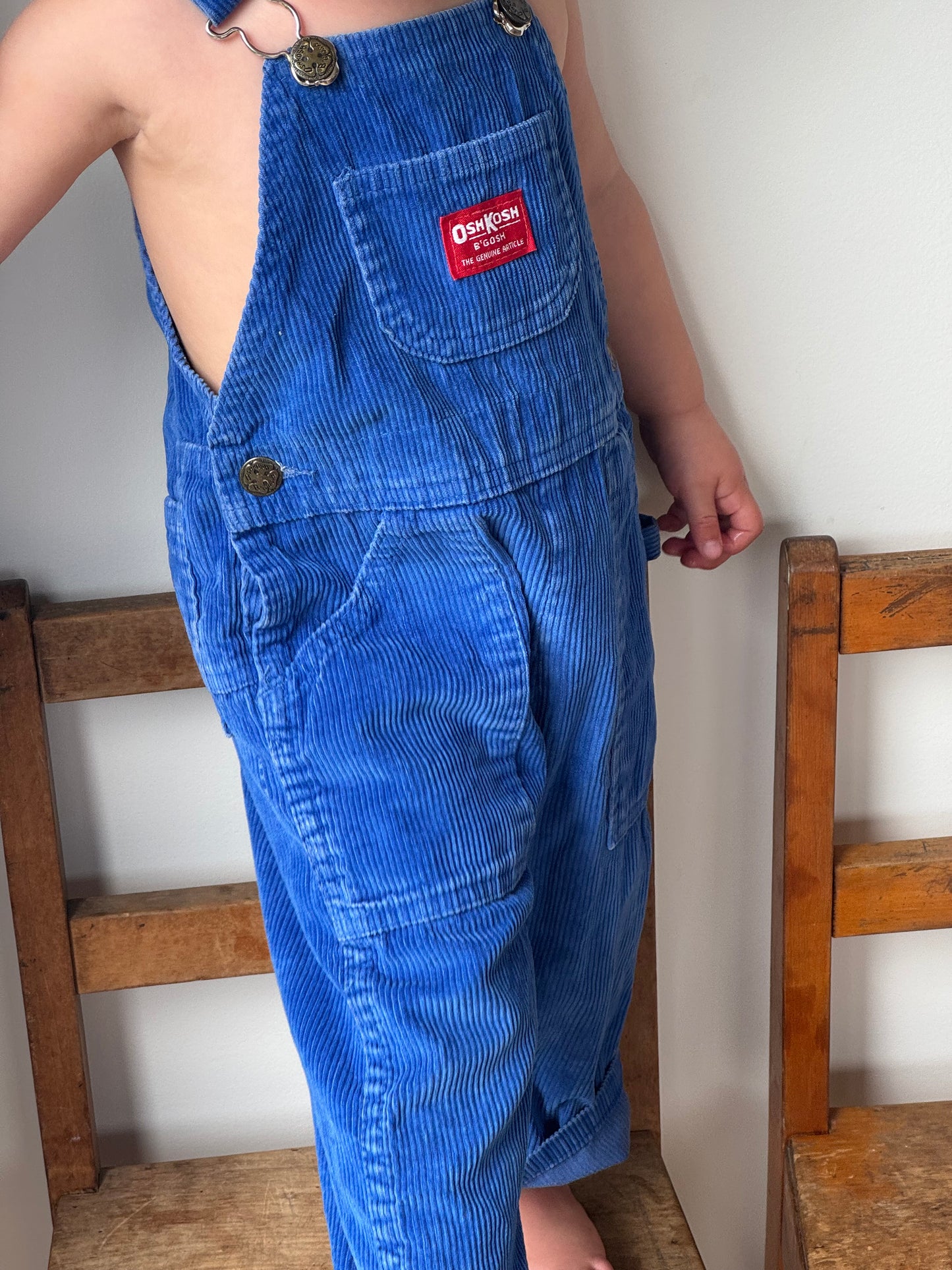 blue corduroy Oshkosh overalls - 2Y