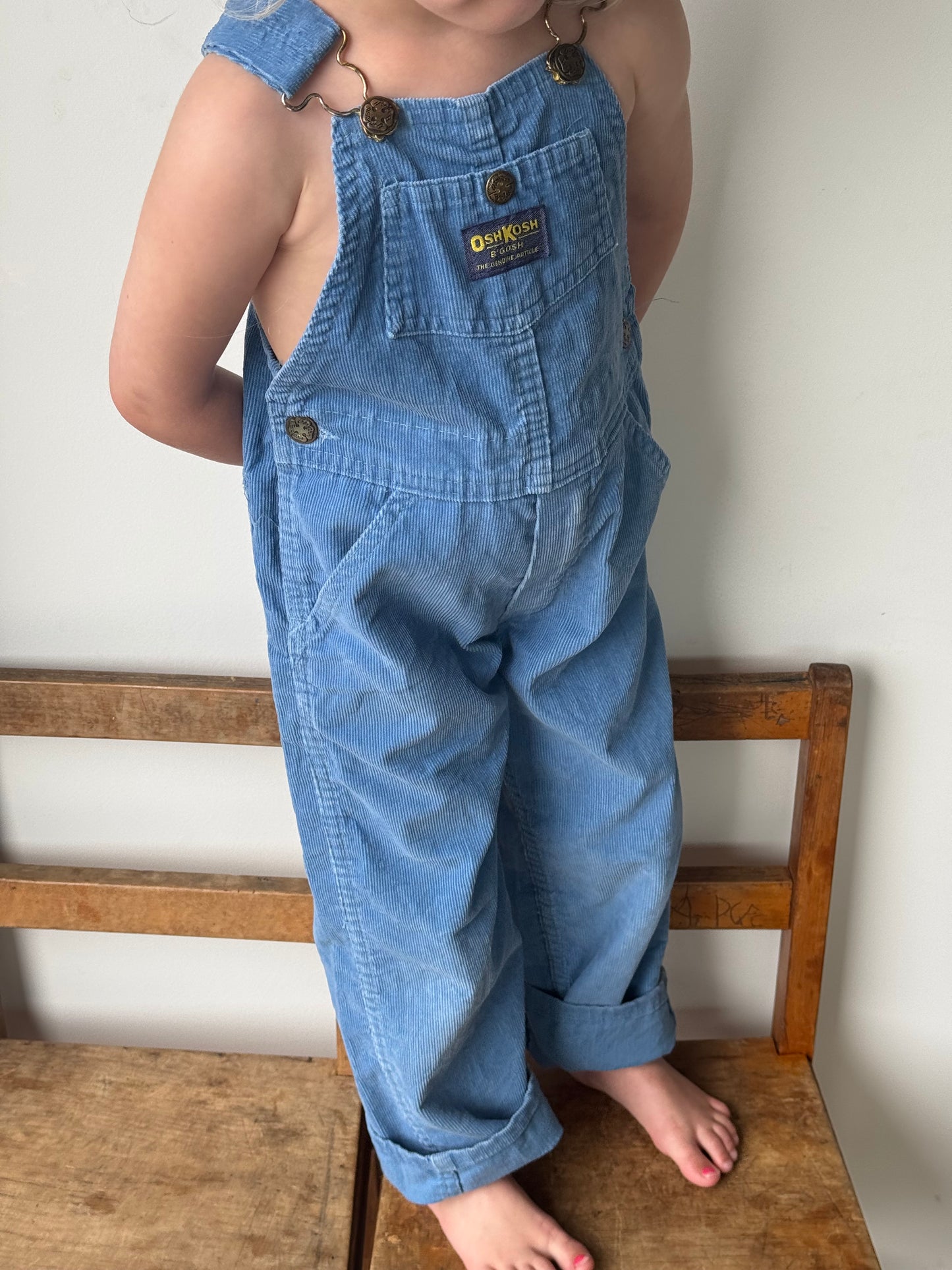 blue corduroy Oshkosh overalls - 4Y