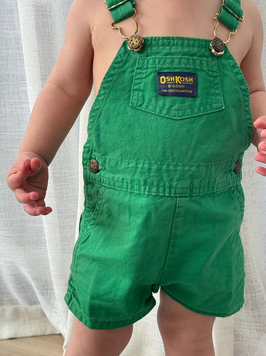 green Oshkosh shortalls - 12m