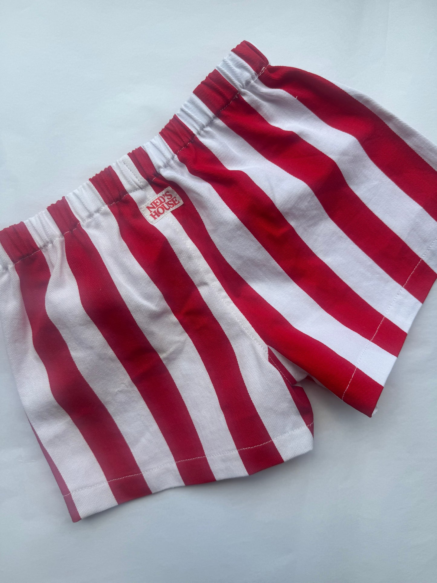 Ned's House stripe cotton shorts - Red
