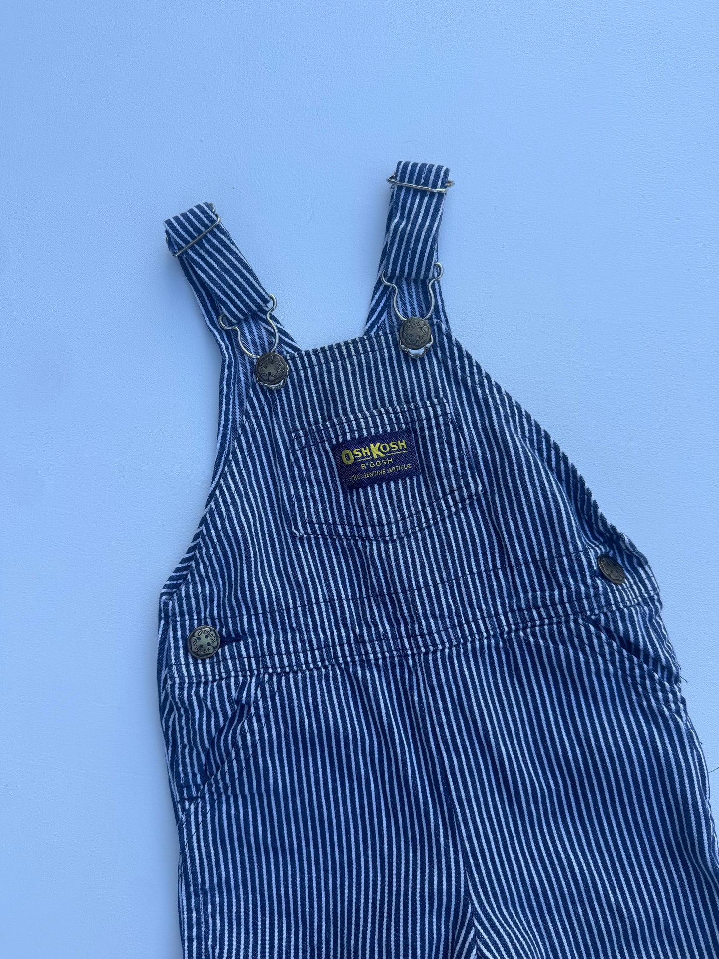 navy striped Oshkosh overalls - 6m - 18m