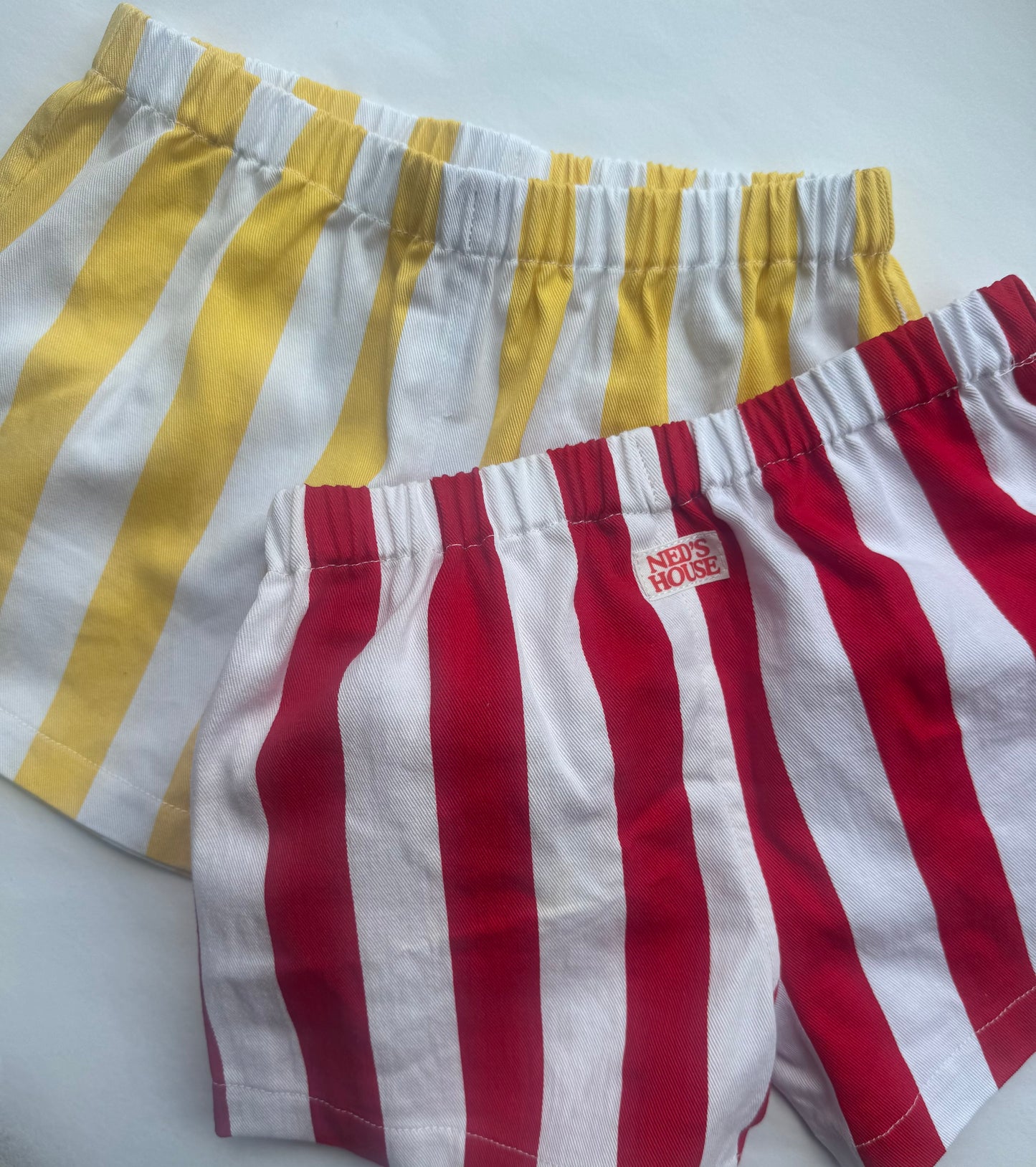 Ned's House stripe cotton shorts - Red