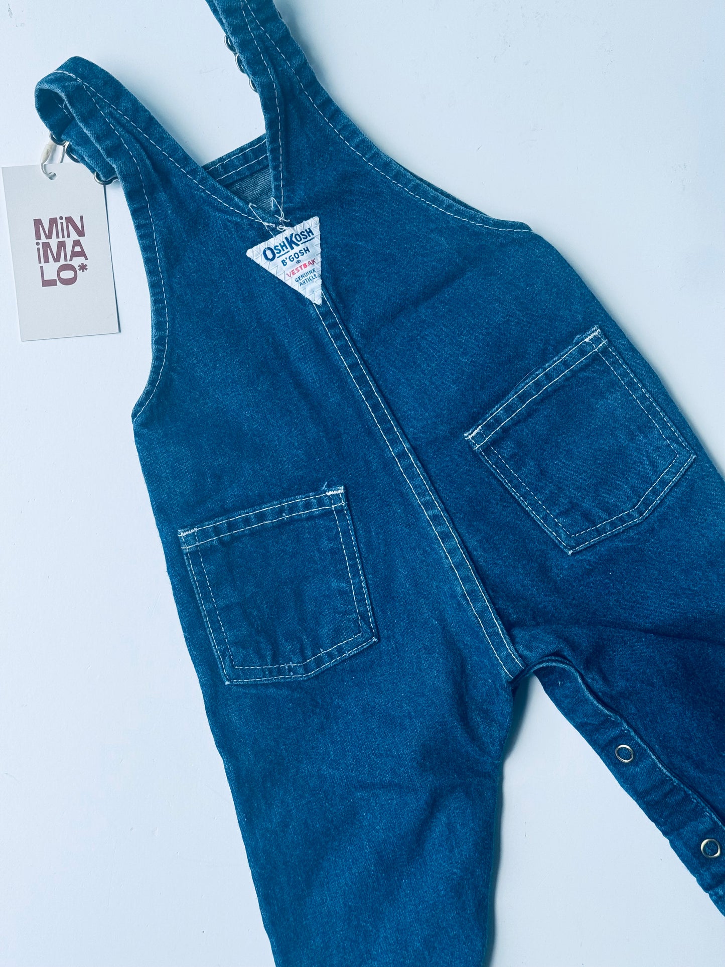 classic dark denim Oshkosh overalls - 3/6m