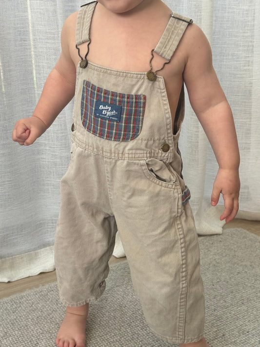 beige Oshkosh overalls - 12m - 2.5Y