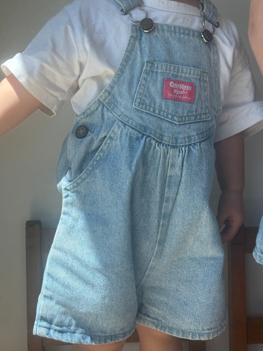 light denim Oshkosh shortalls - 2Y/3Y