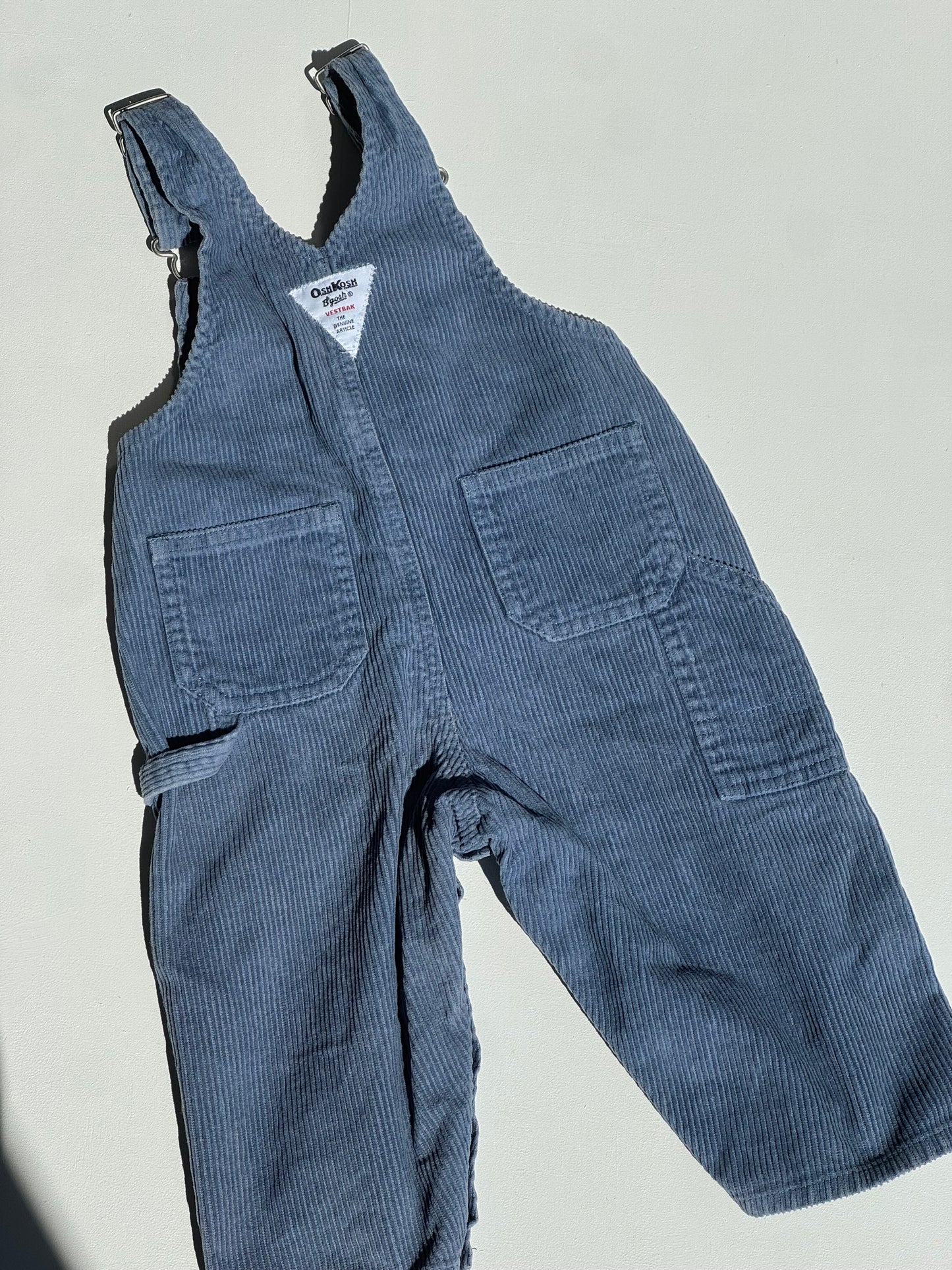 Grey Blue corduroy Oshkosh overalls- 12m