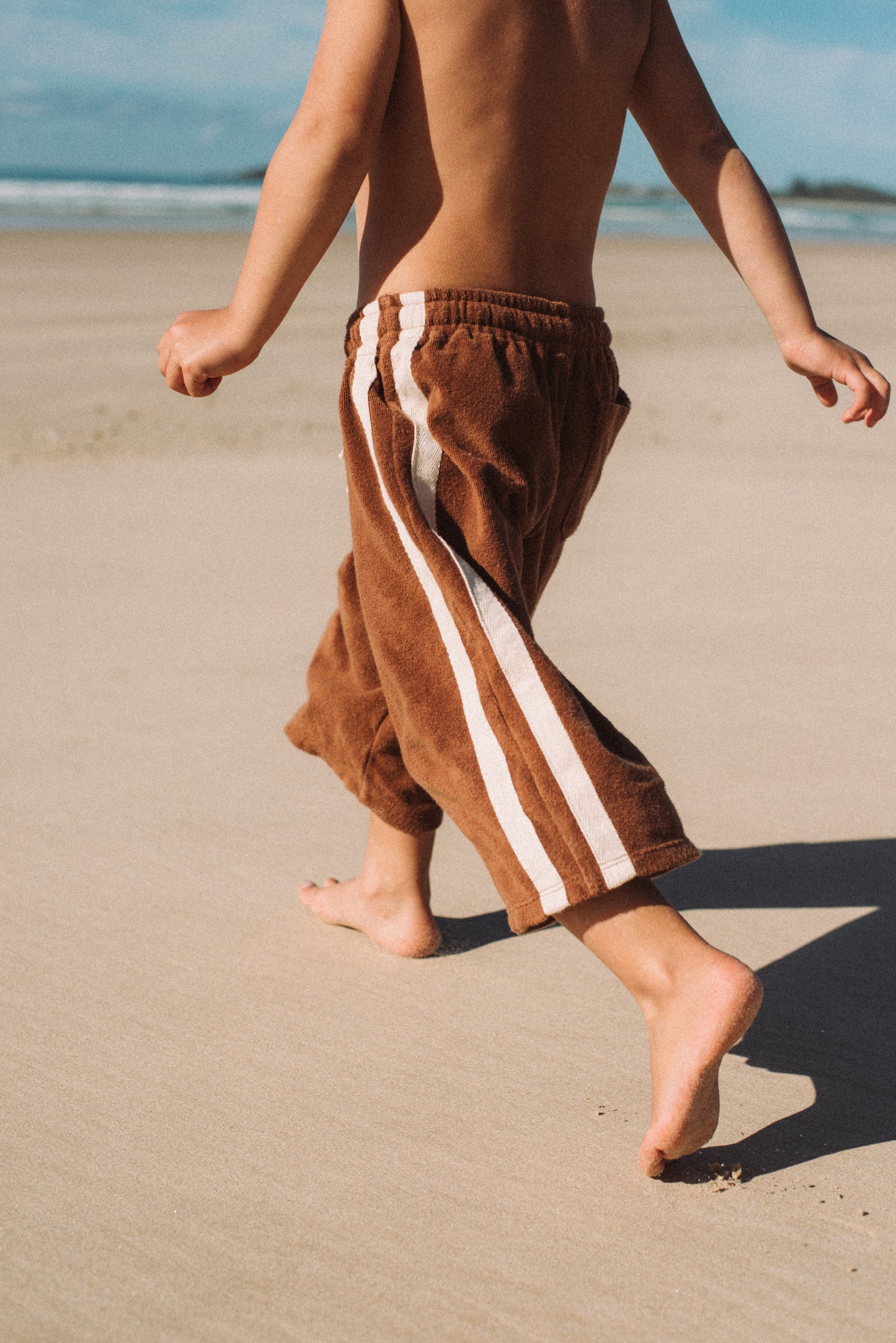 Mini Terry Pant in Brown