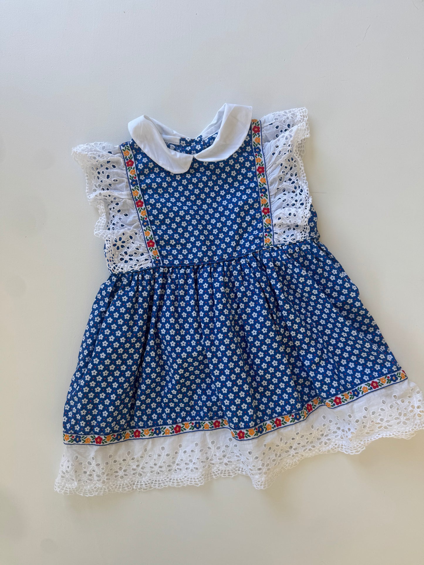 Vintage floral smock dress - 2-4Y